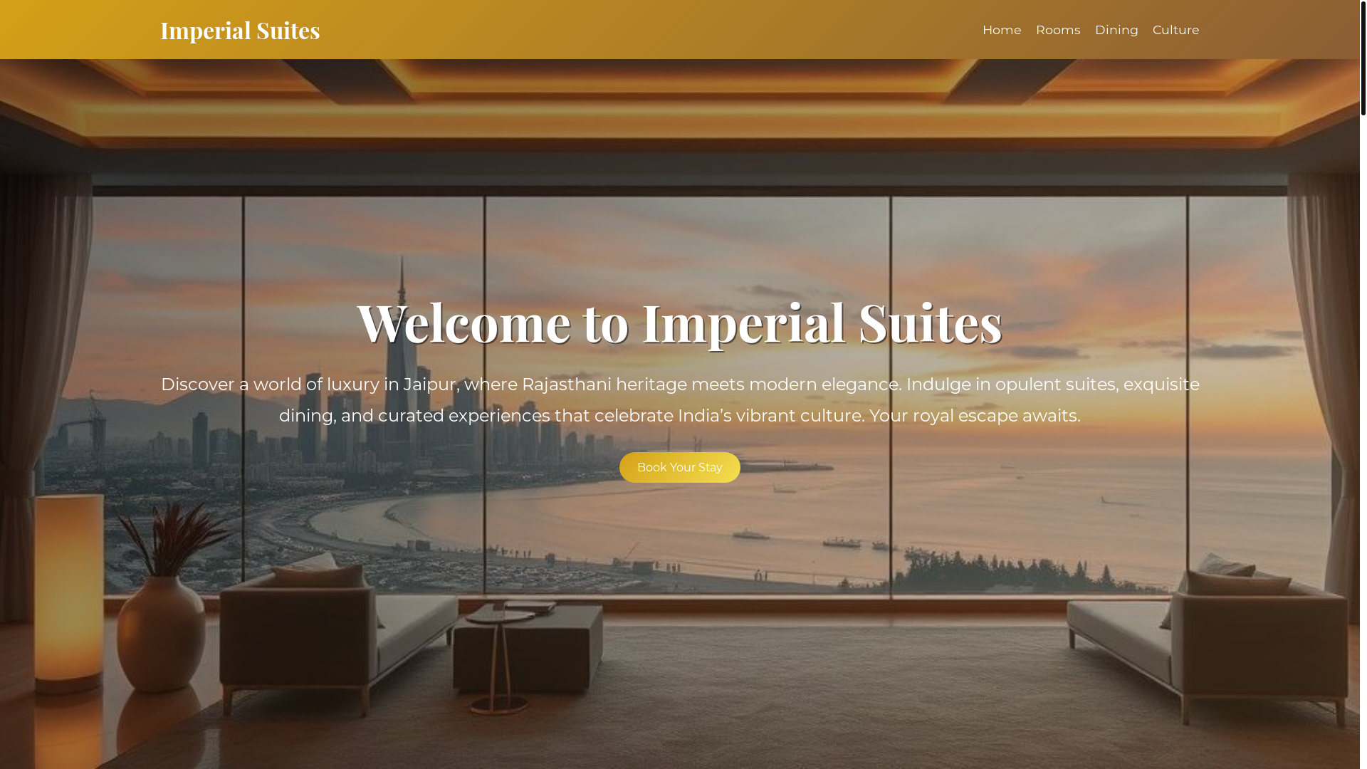 website screenshot of https://imperialsuitesjaipur.com/