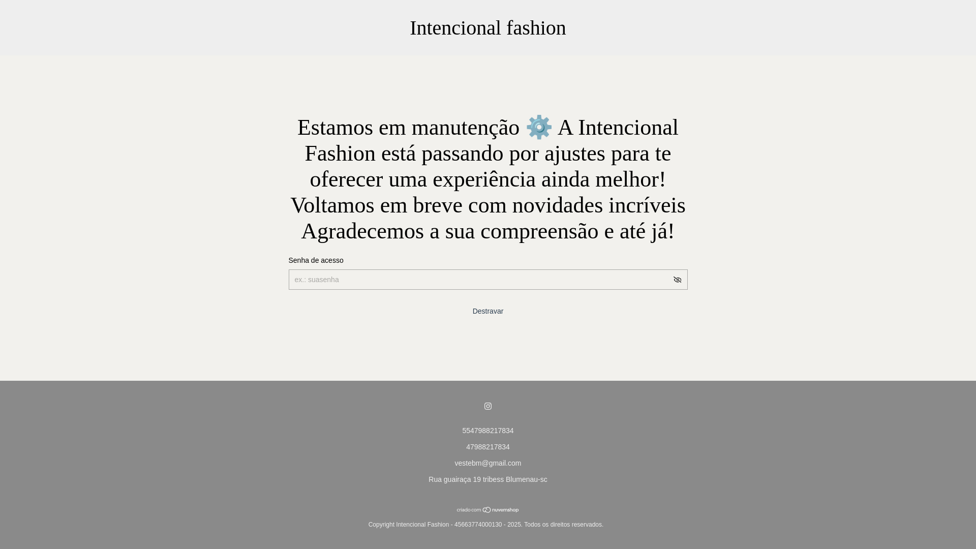 website screenshot of https://intencionalfashion.com.br/