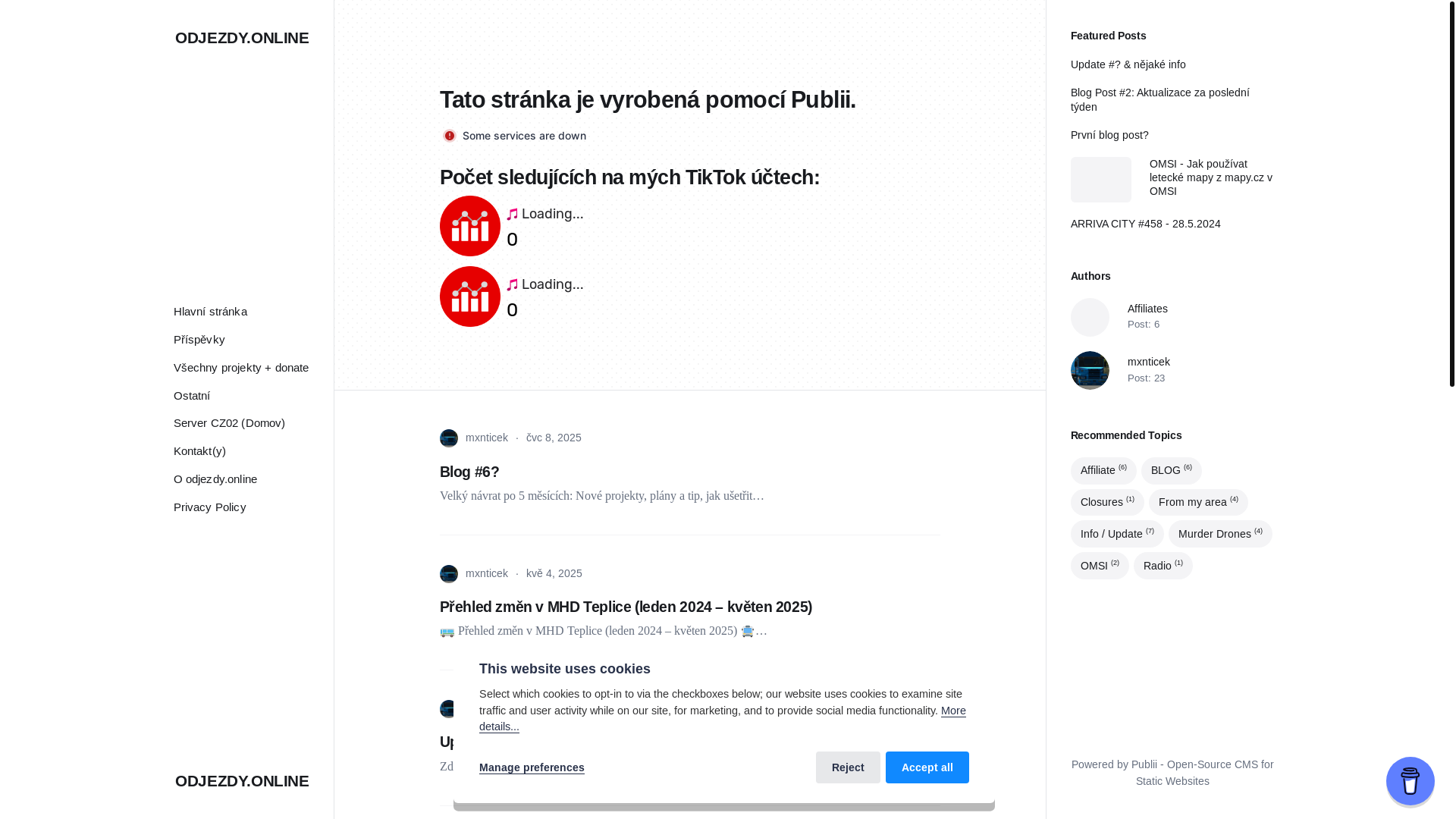 website screenshot of https://hlavnak.pages.dev/