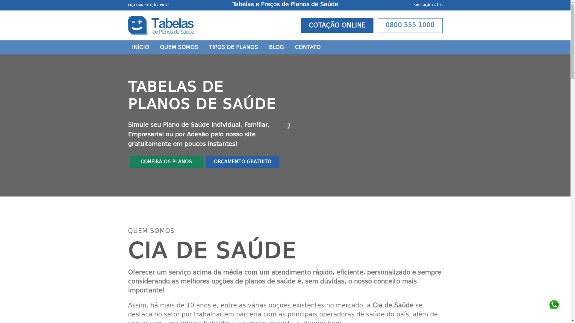 website screenshot of https://planosaudesemcarencia.com.br/