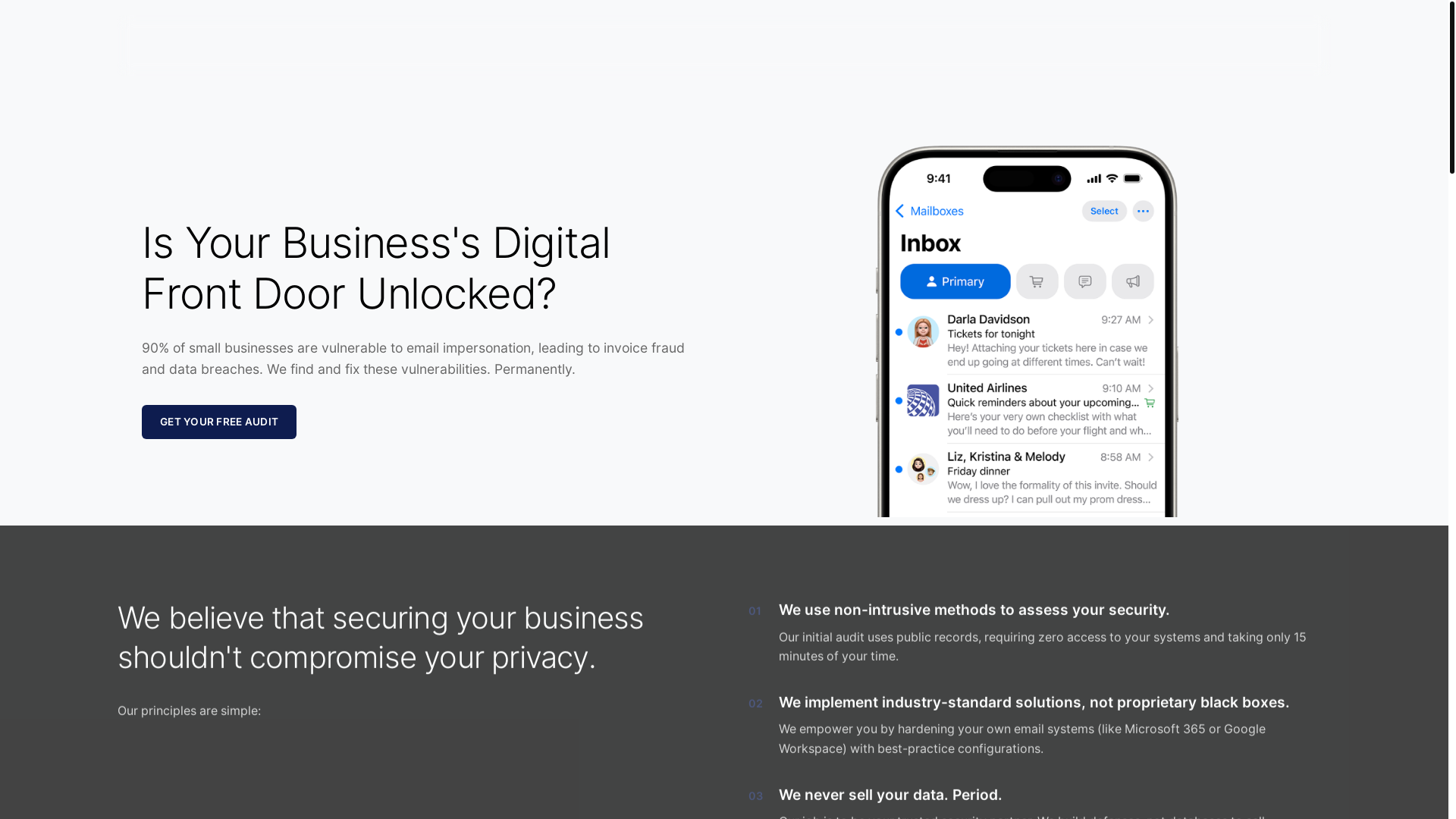 website screenshot of https://sovacyber-website.pages.dev/