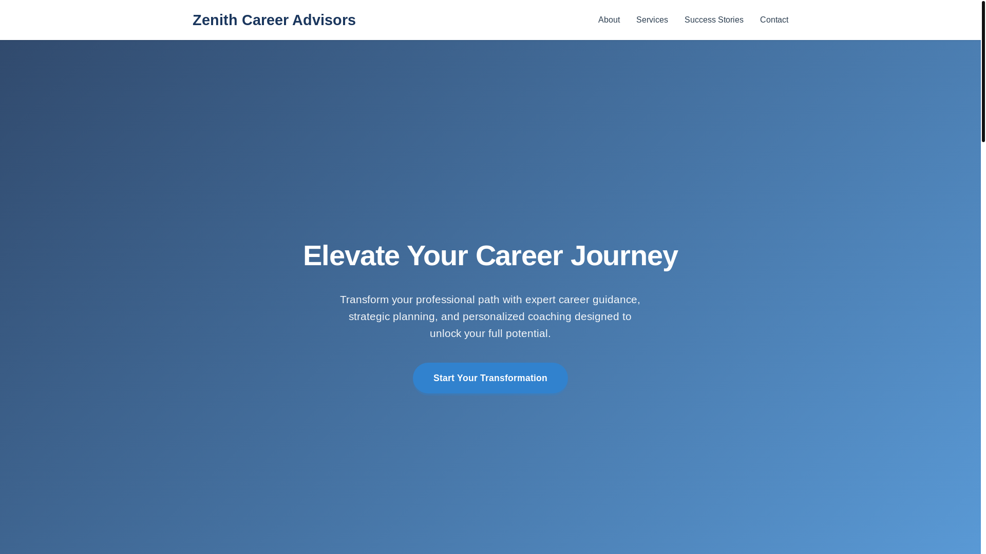 website screenshot of https://zenithcareeradvisors.shop/
