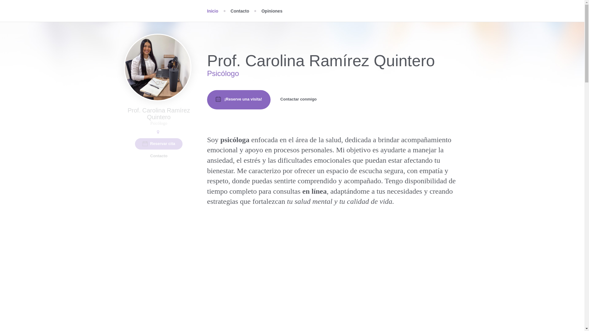 website screenshot of https://psicologacarolinaramirez.com/