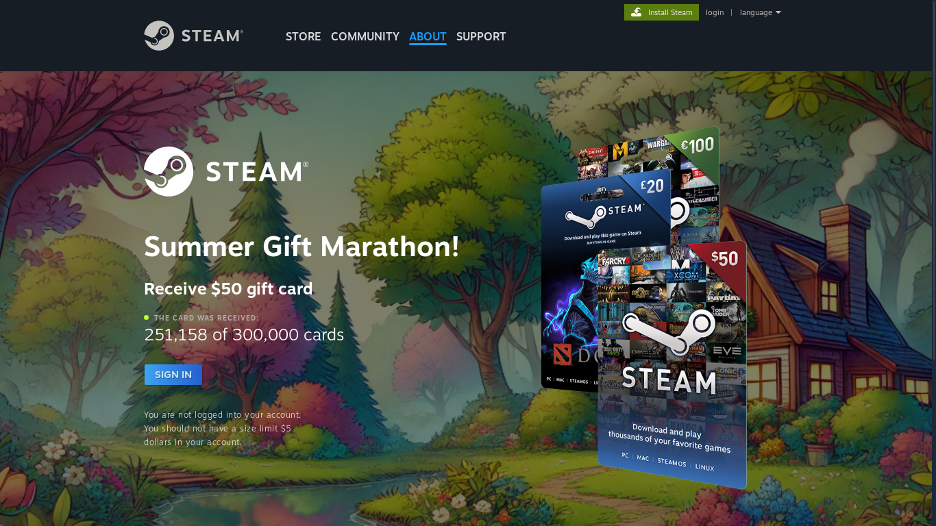 website screenshot of https://e.vg/gift-943755
