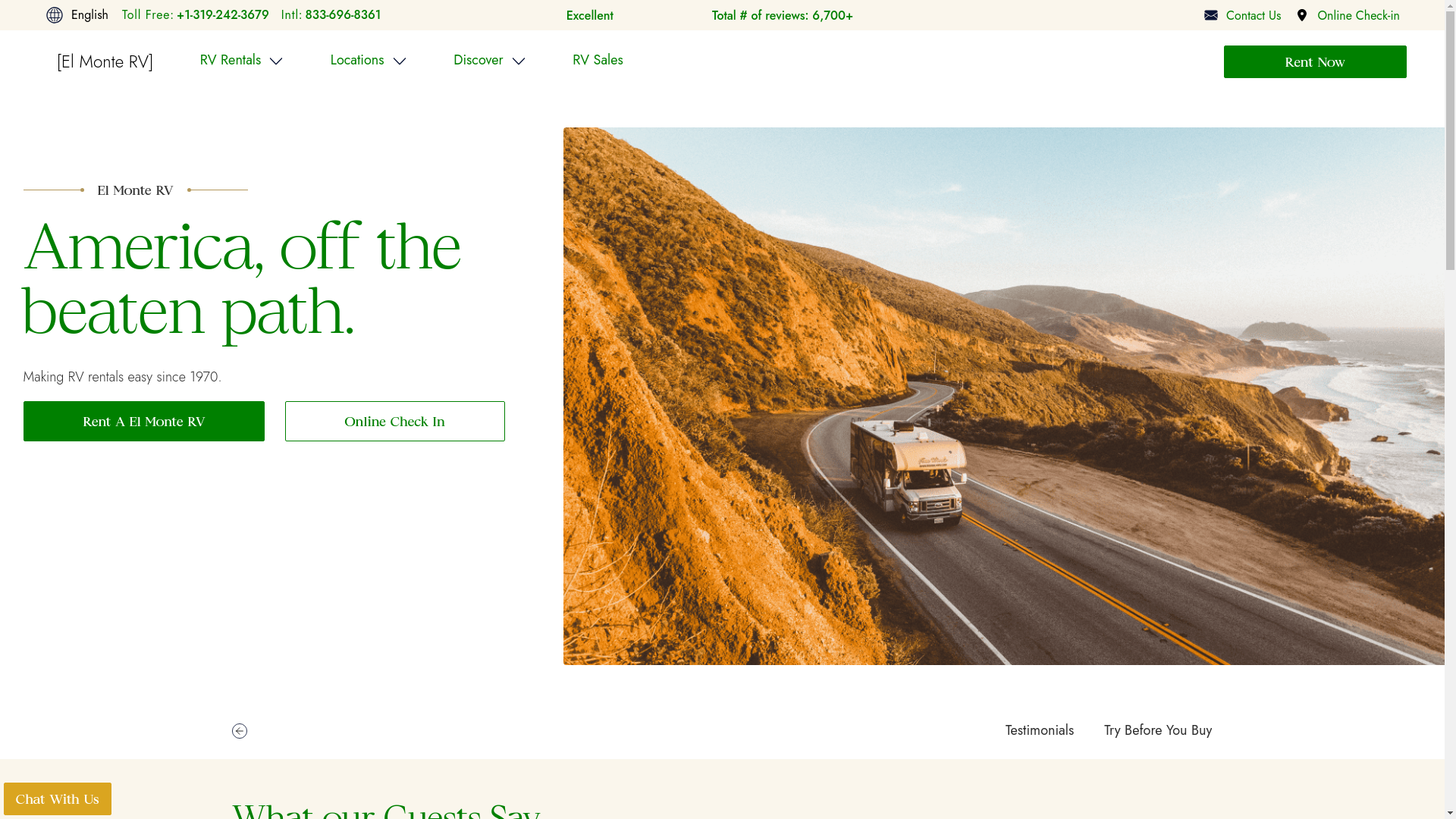 website screenshot of https://el-monte-rv-next-kentico.pages.dev/