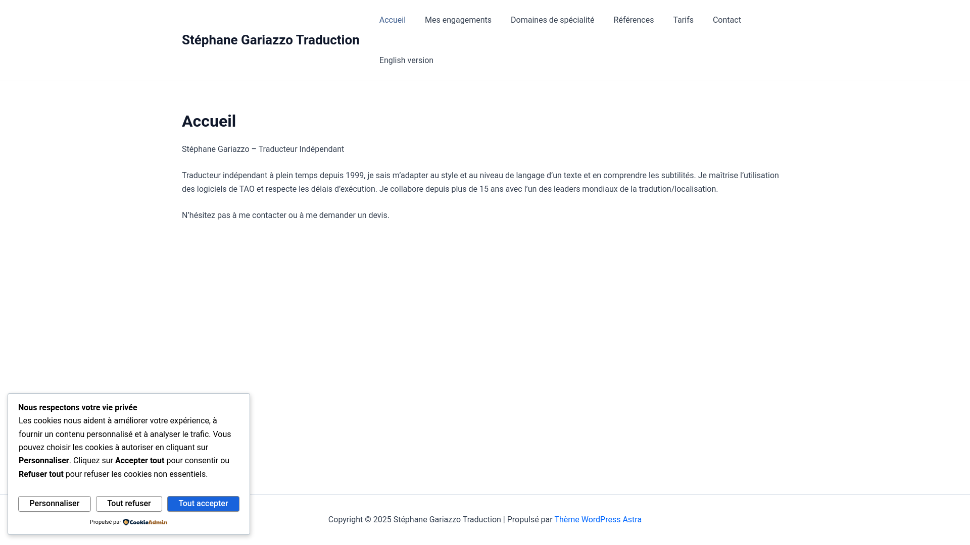 website screenshot of https://gariazzo-traduction.fr/