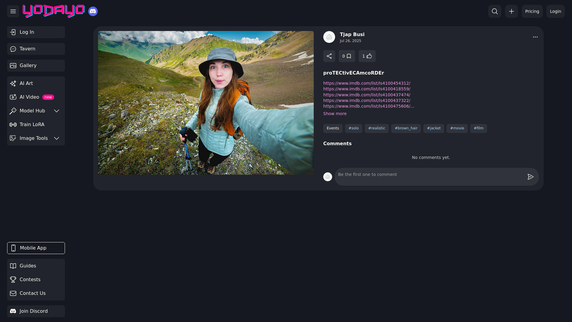 website screenshot of https://yodayo.com/posts/6d51179e-7f8f-4d70-a740-240d16733e63