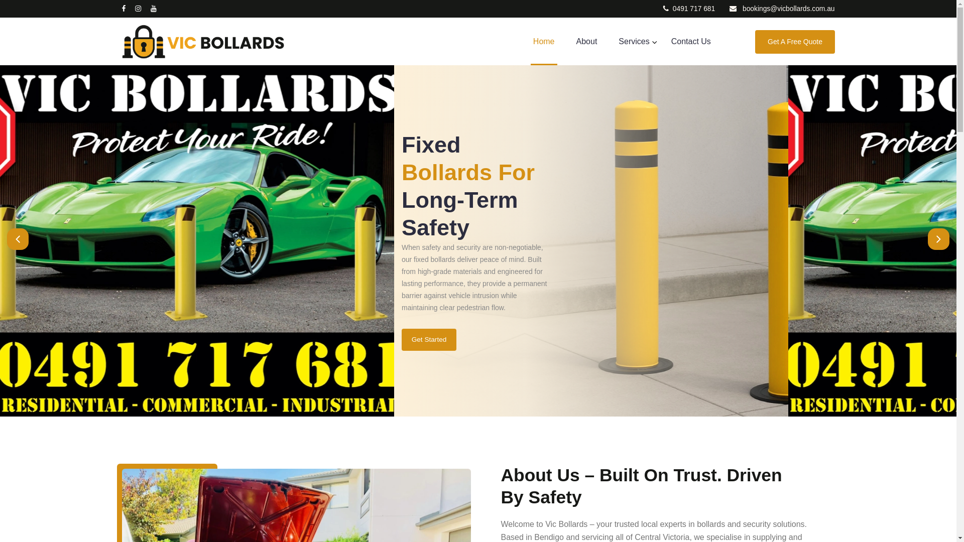 website screenshot of https://residentialbollards.com.au/