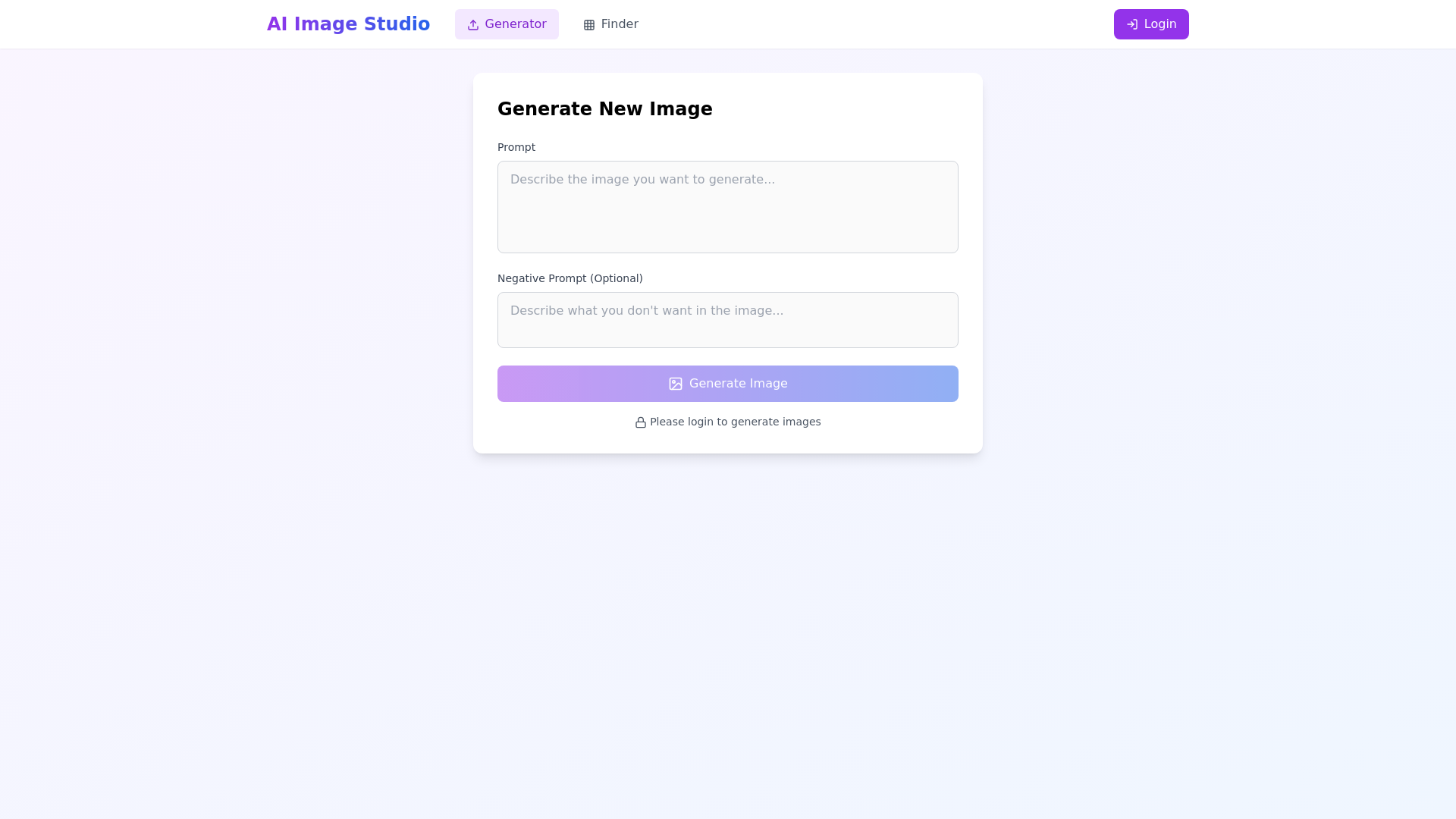 website screenshot of https://ai-image-generator-frontend.pages.dev/