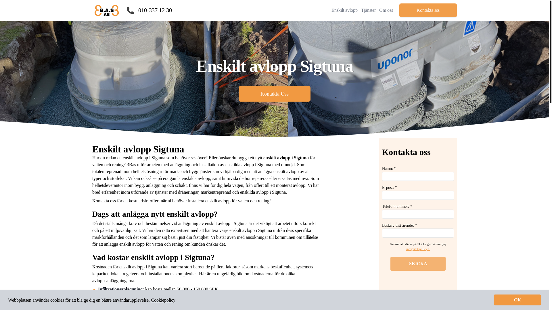 website screenshot of https://enskiltavlopp-sigtuna.se/