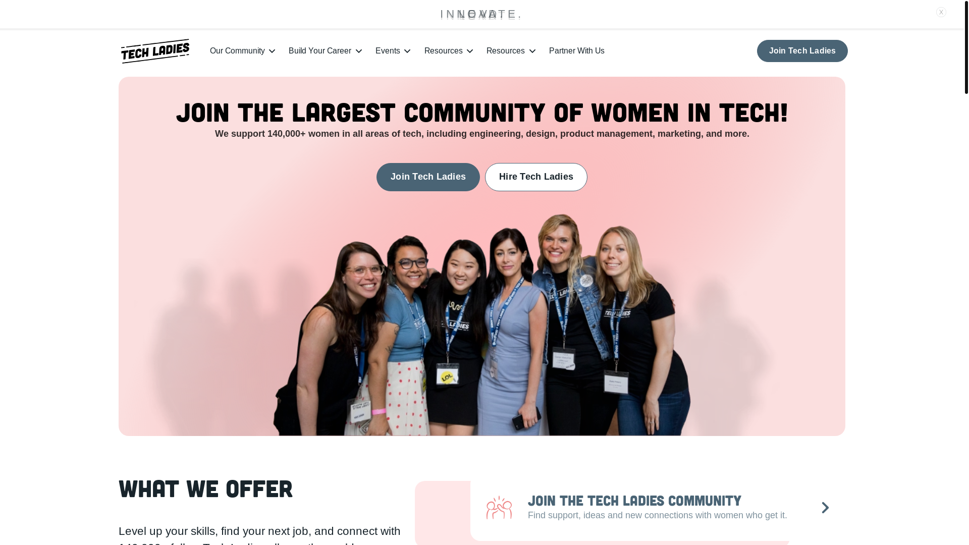 website screenshot of https://usehiretechladies.com/