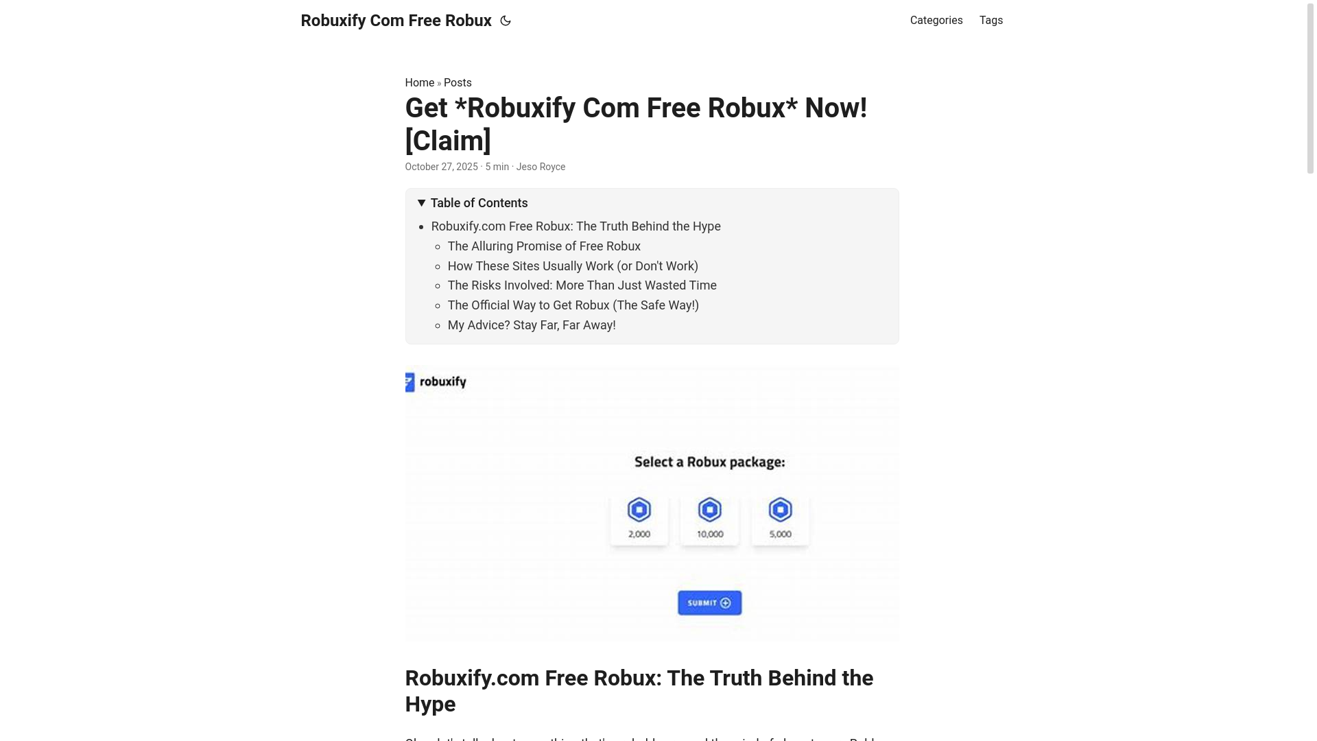 website screenshot of https://robuxify-com-free-robux.pages.dev/