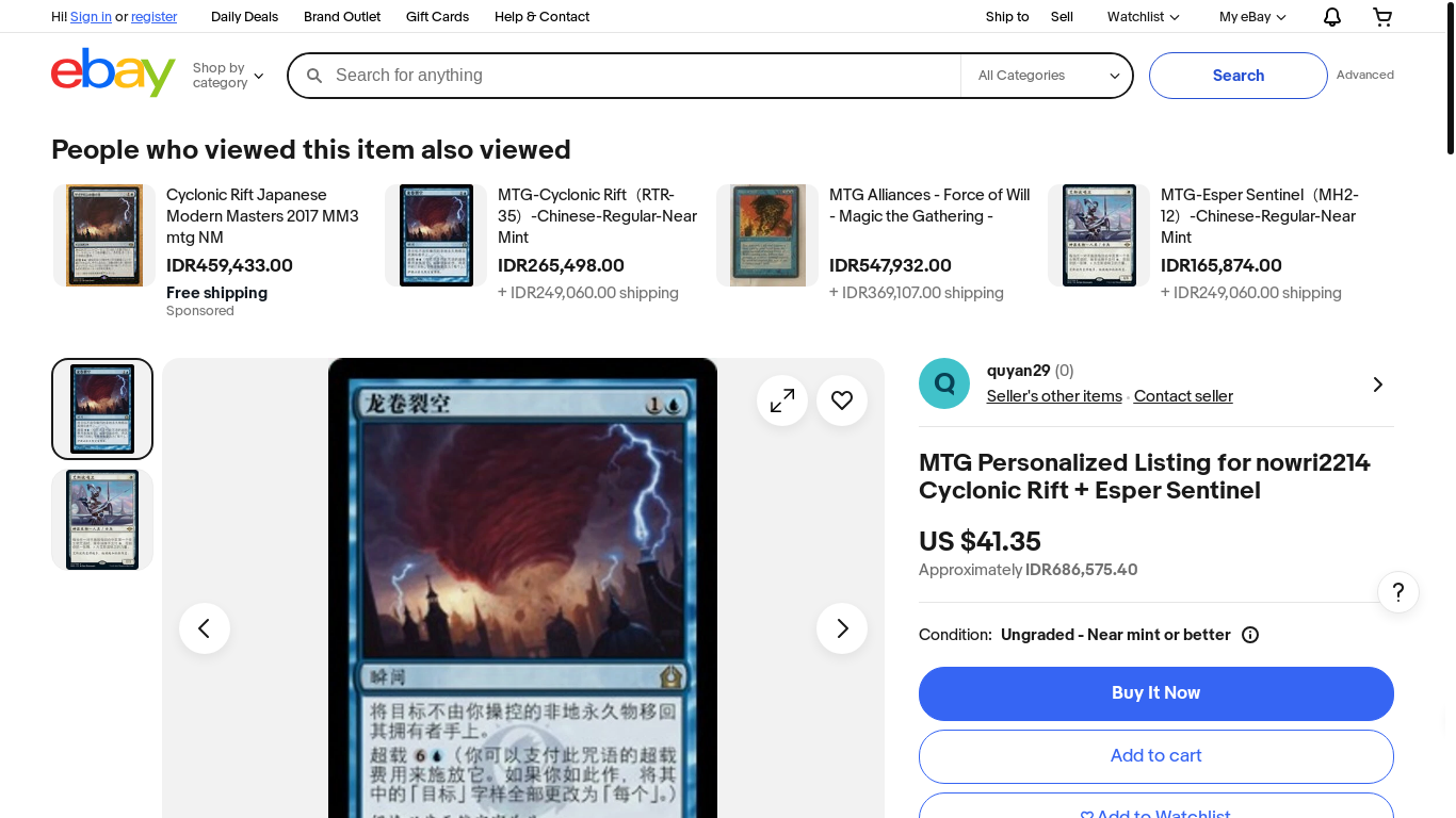 website screenshot of https://www.ebay.com/itm/127109594956