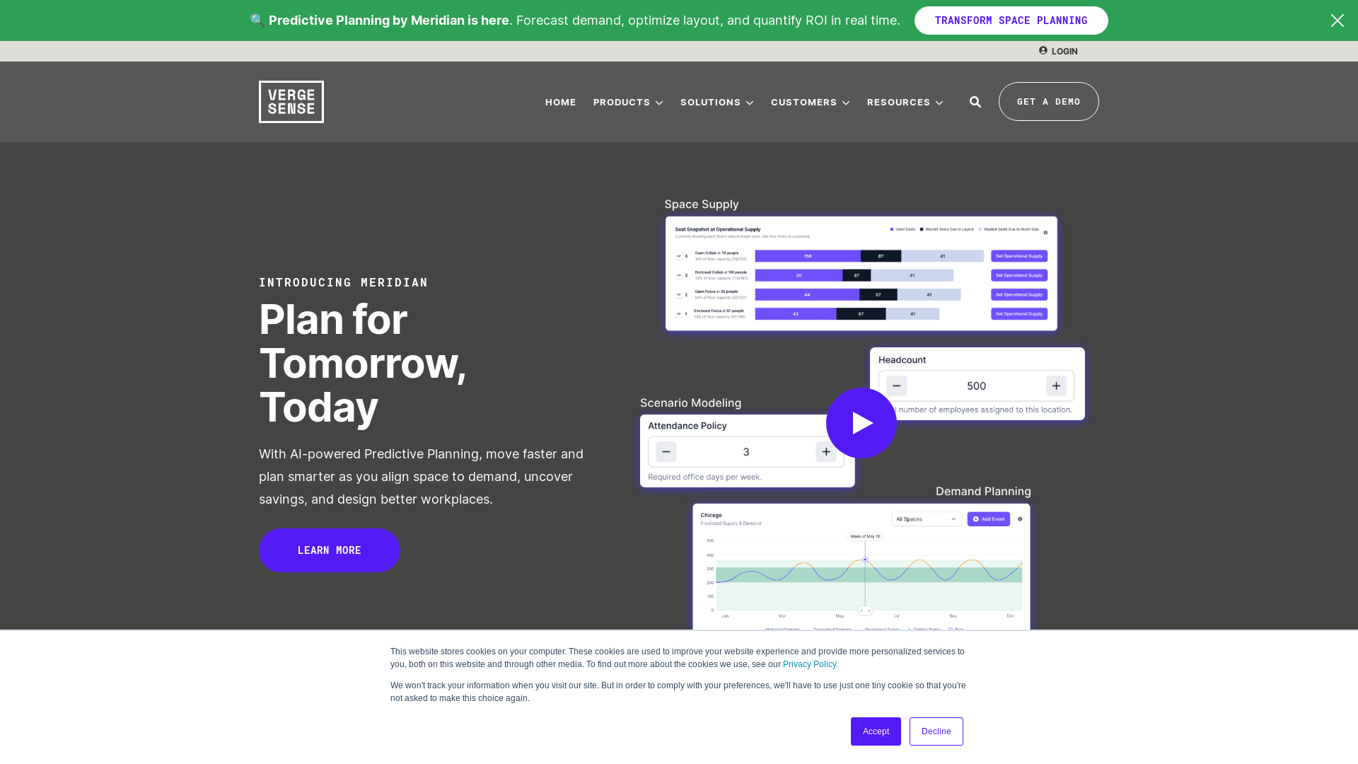 website screenshot of https://tryvergsenseai.com/