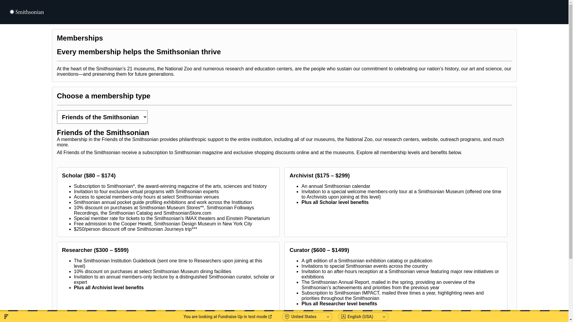 website screenshot of https://fru-demo-smithsonian-memberships.pages.dev/