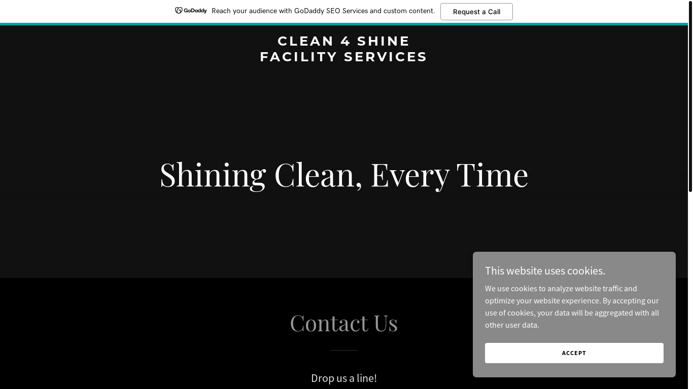 website screenshot of https://clean4shinefacilityservices.com.au/