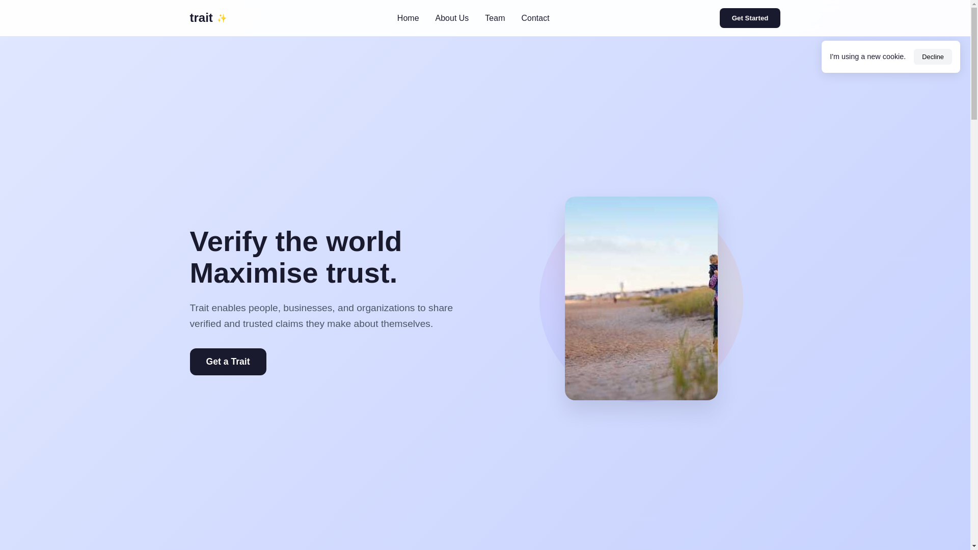 website screenshot of https://traitwebsite.pages.dev/