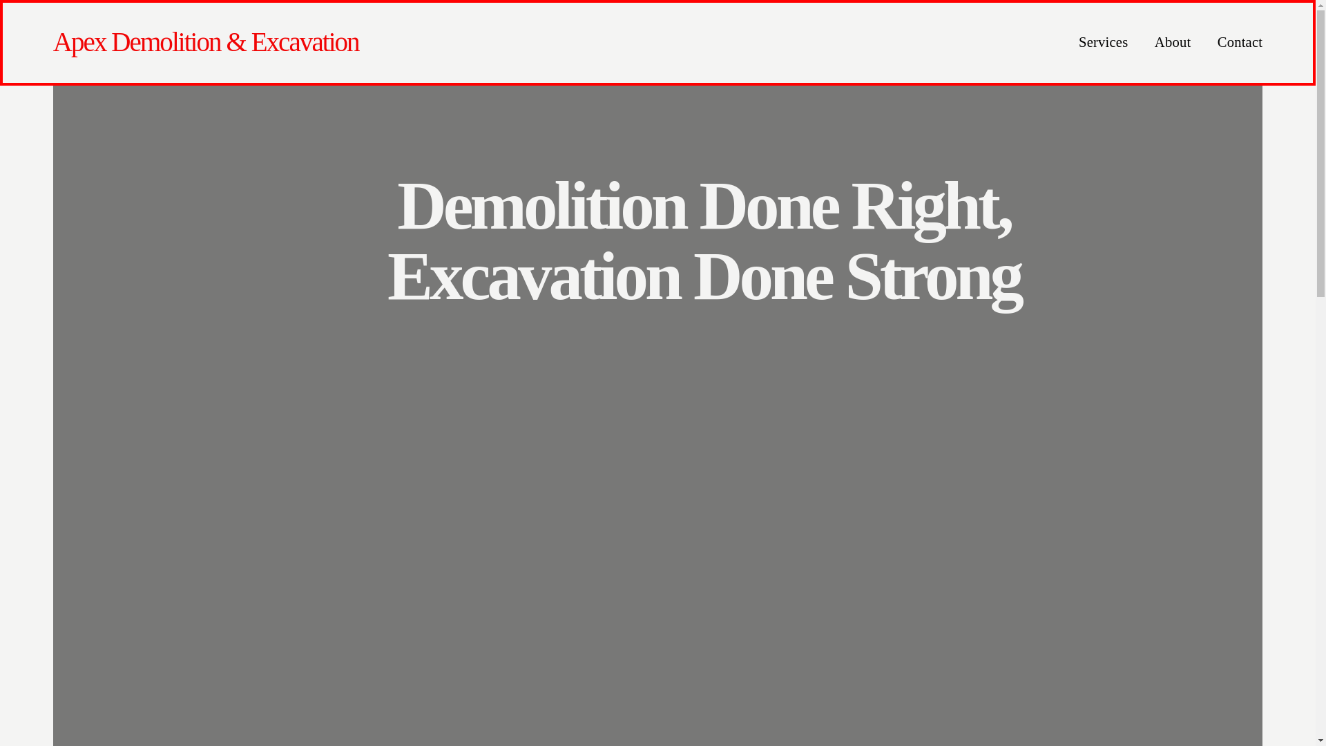website screenshot of https://apexdemolitionexcavation.com/