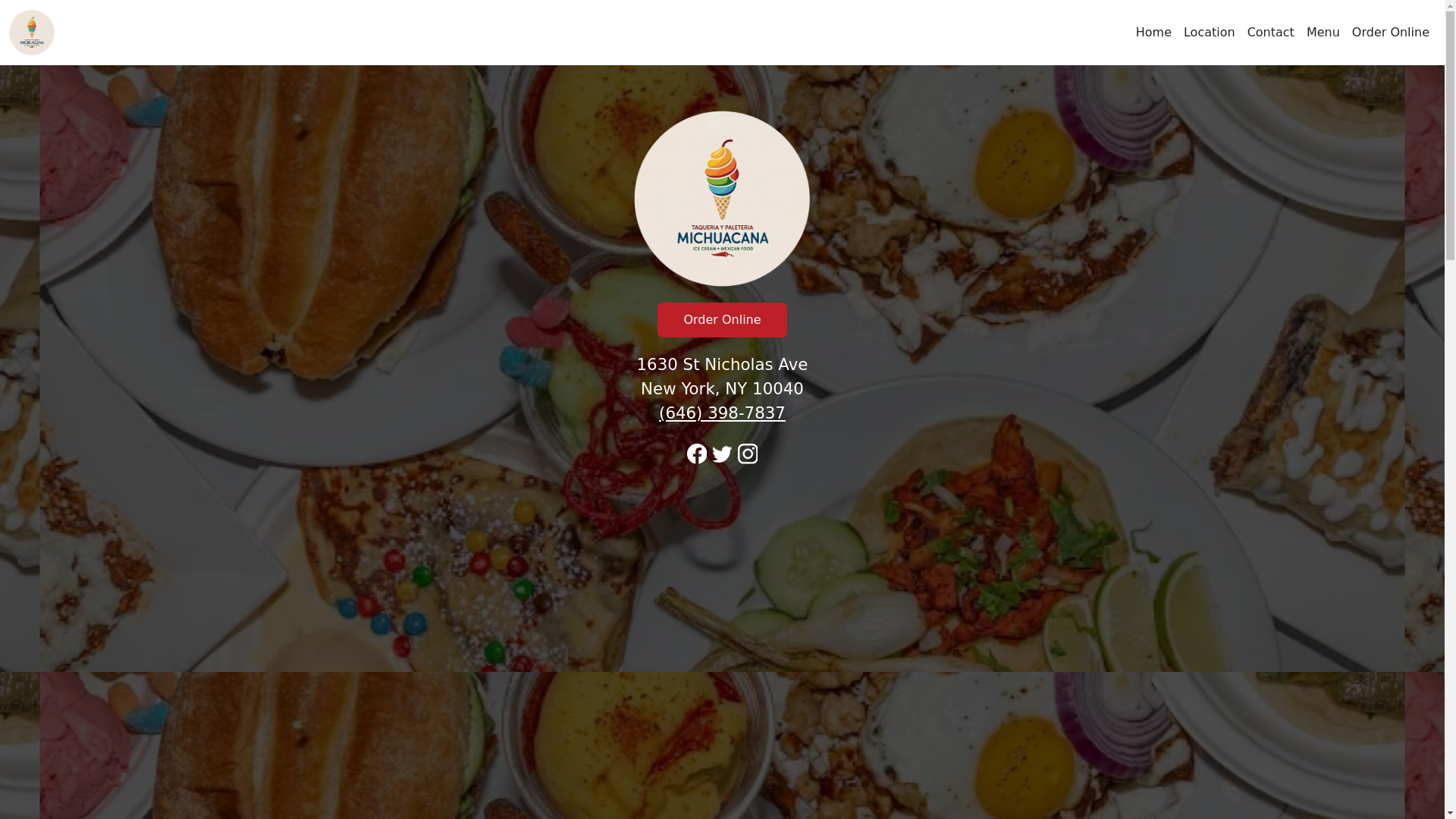 website screenshot of https://taqueriaypaleterialamichuacanany.com/