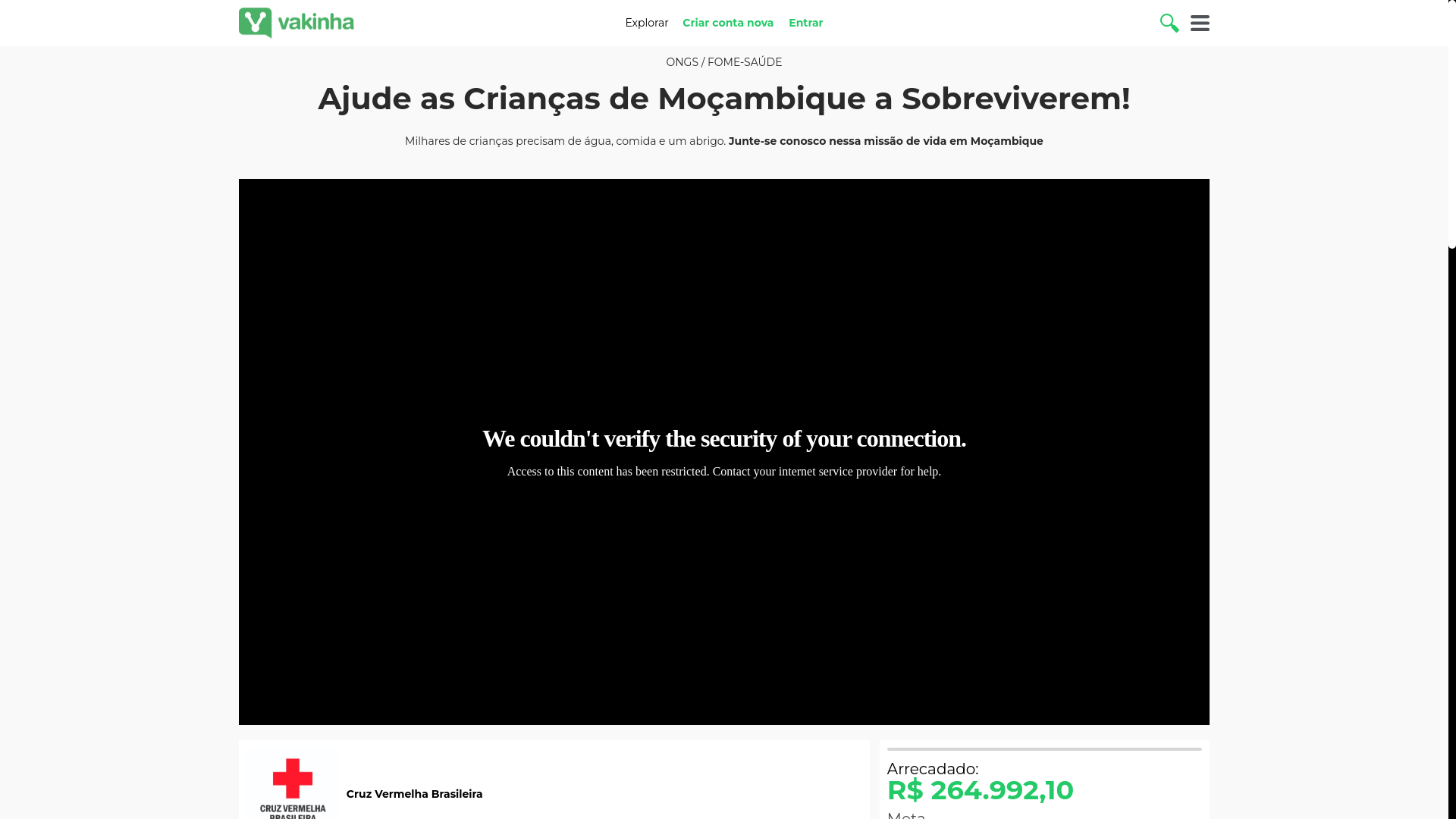 website screenshot of https://doeparaquemprecisa.com.br/