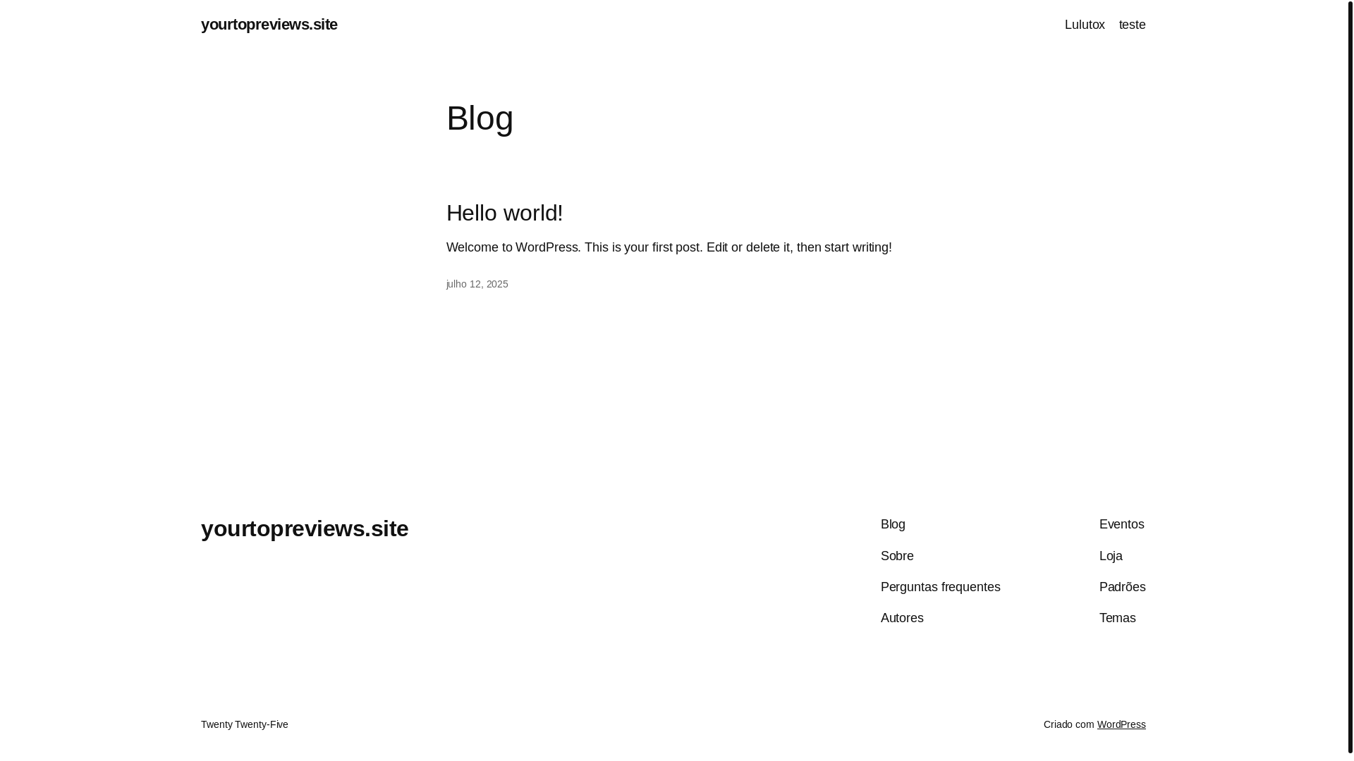 website screenshot of https://yourtopreviews.site/