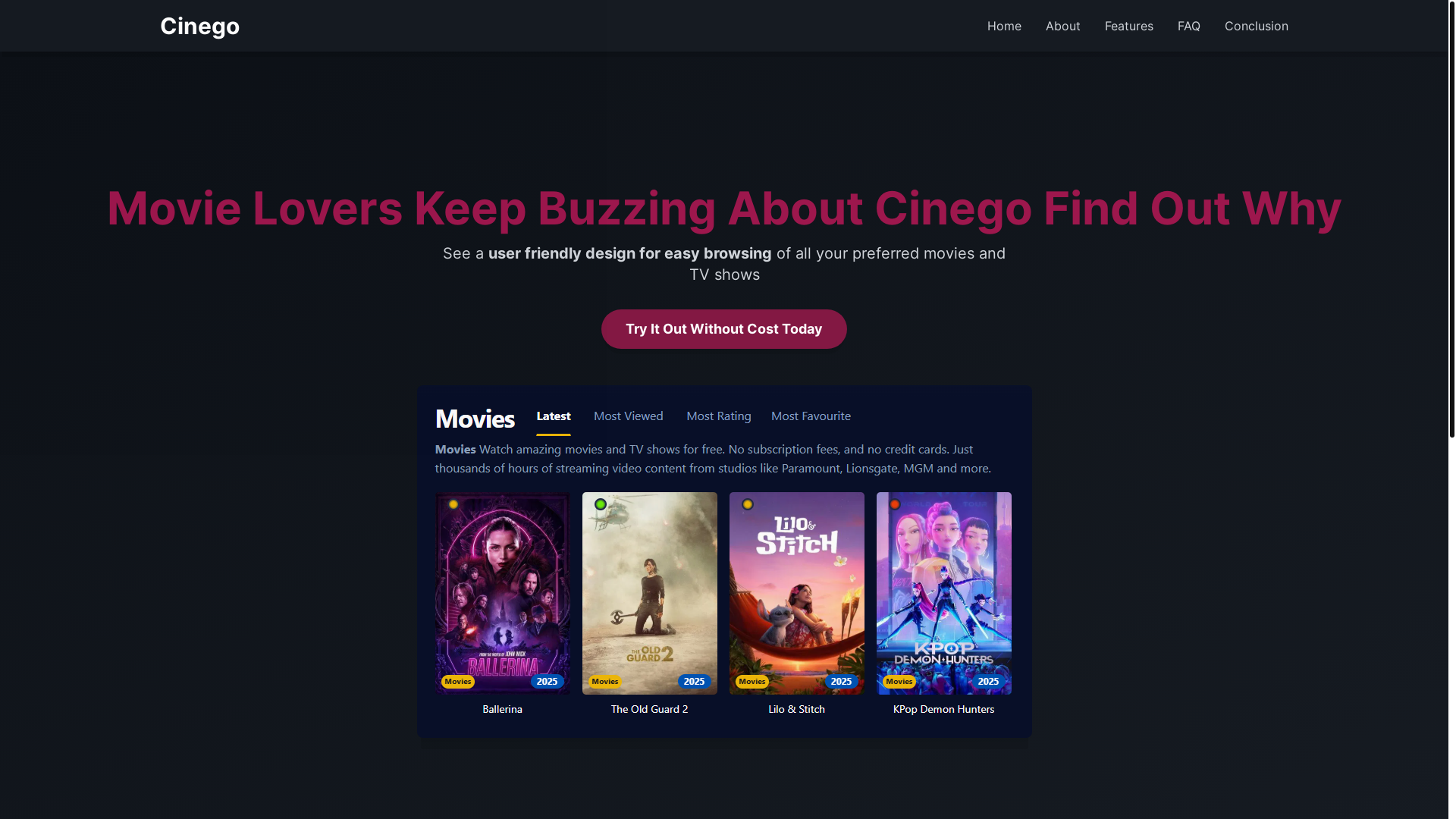 website screenshot of https://cinego-v9hk.pages.dev/