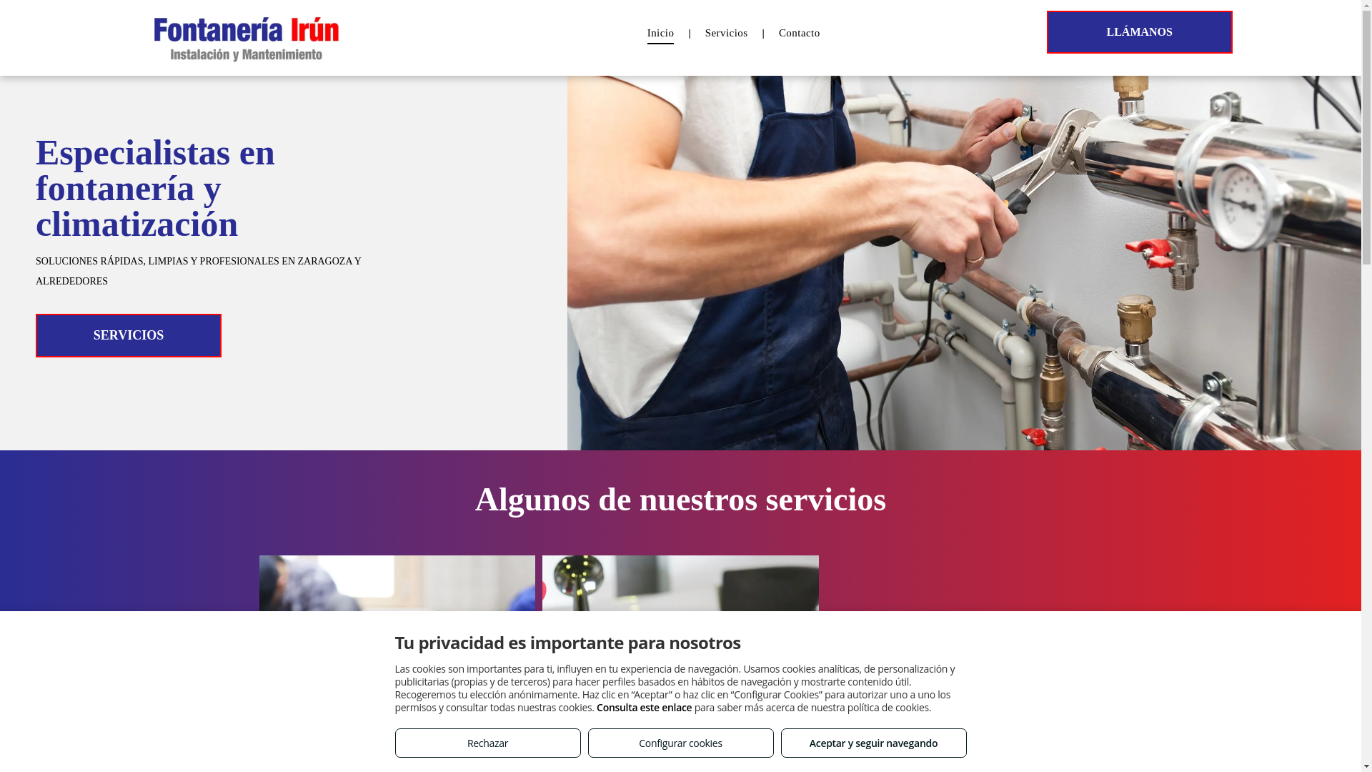 website screenshot of https://fontaneriairun.es/