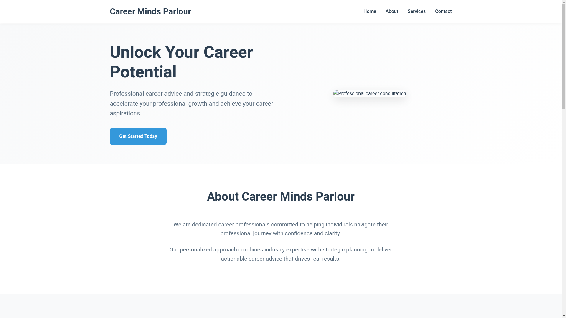 website screenshot of https://careermindsparlour.cyou/
