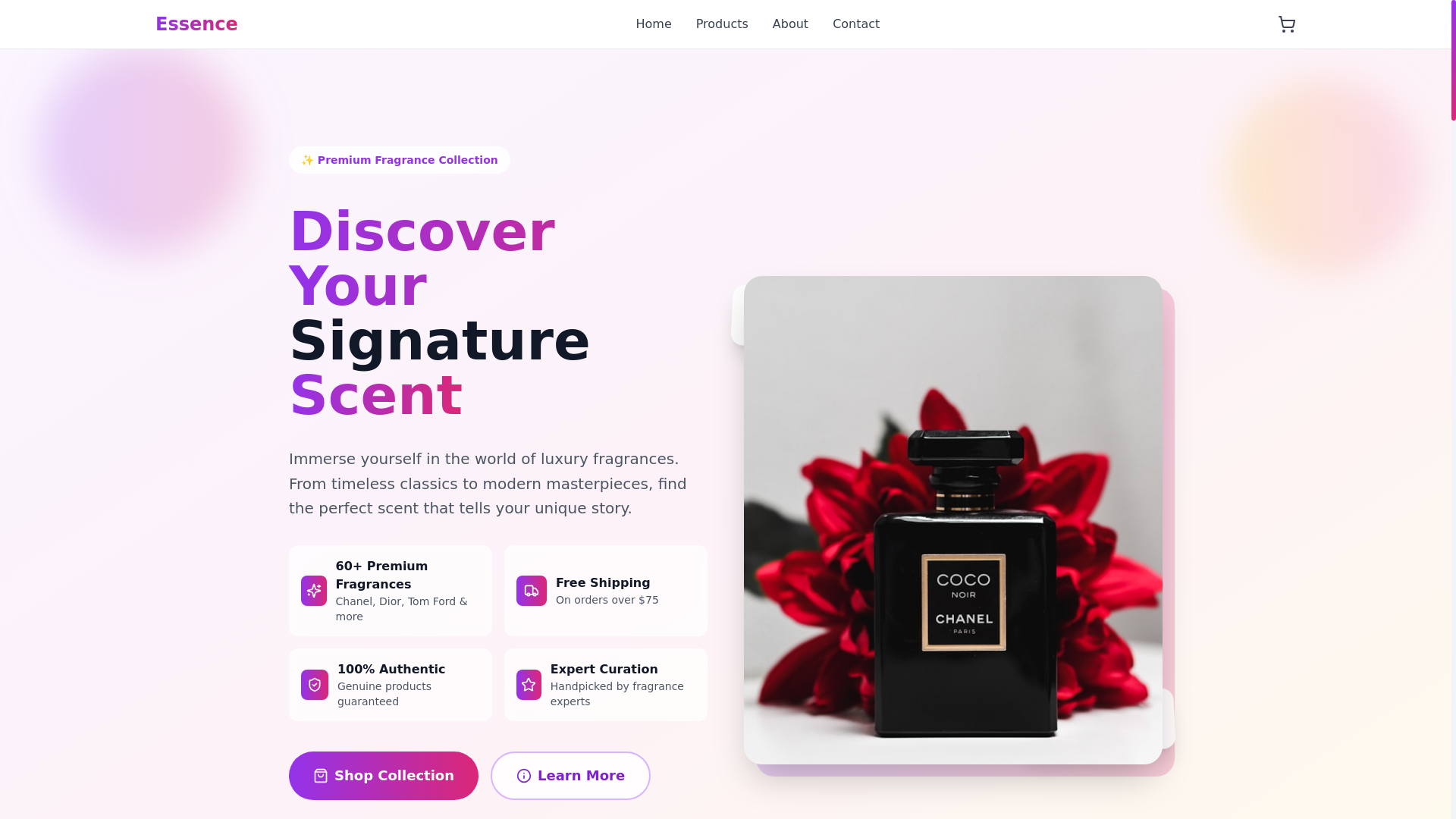 website screenshot of https://perfumestore.pages.dev/