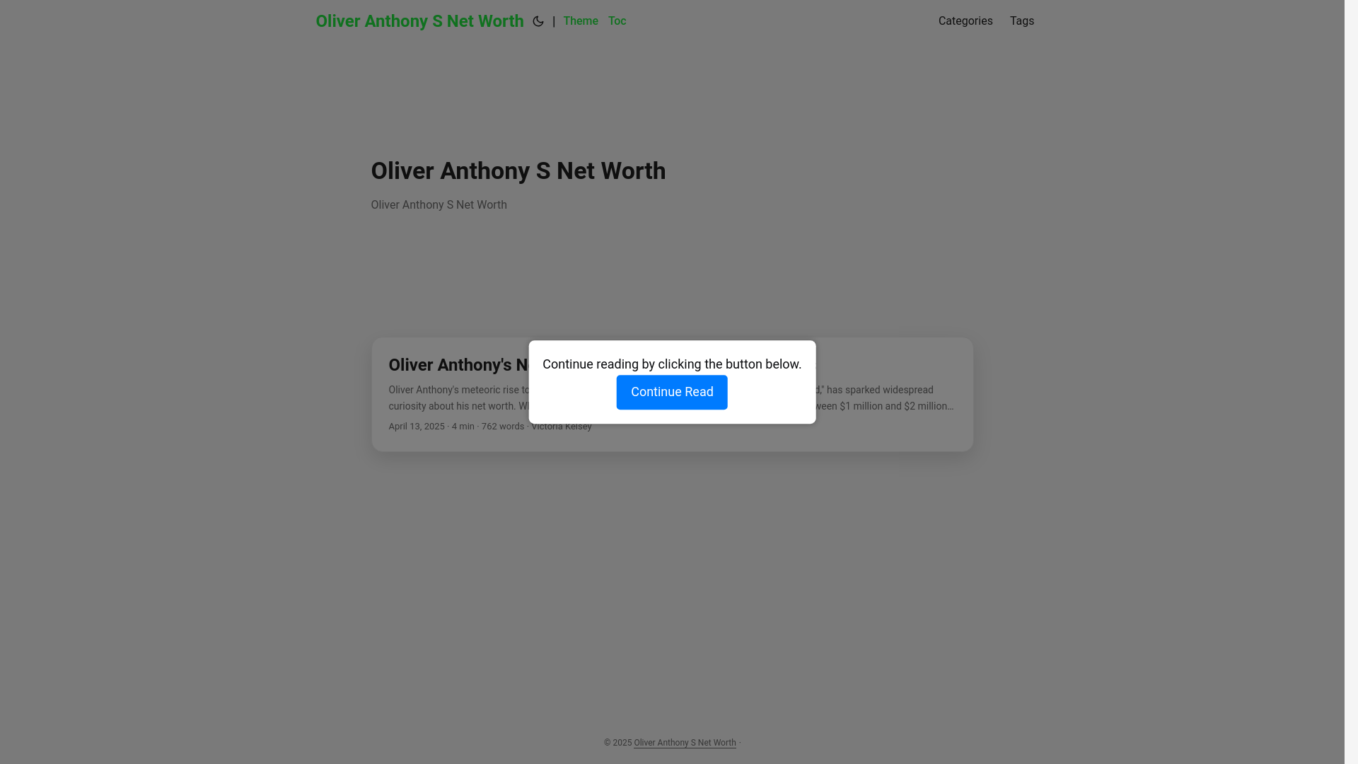 website screenshot of https://oliver-anthony-s-net-worth.pages.dev/