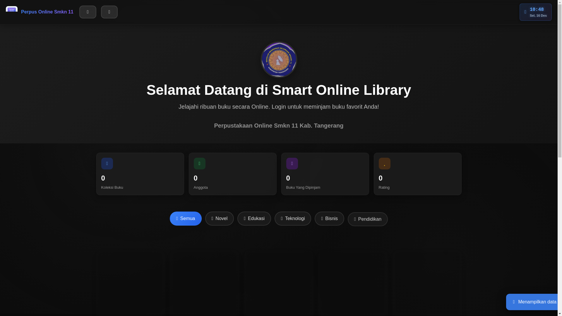 website screenshot of https://perpustakaan-smk-11.pages.dev/
