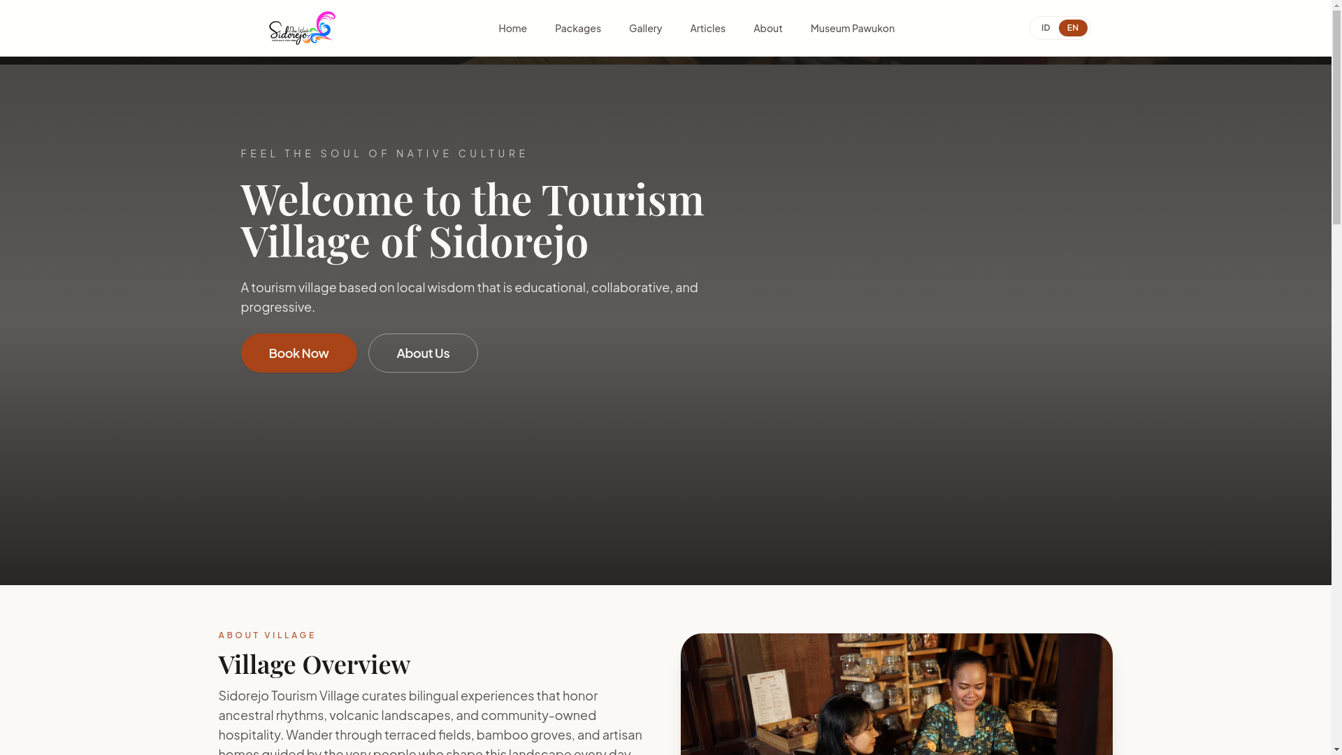 website screenshot of https://desawisatasidorejo.com/