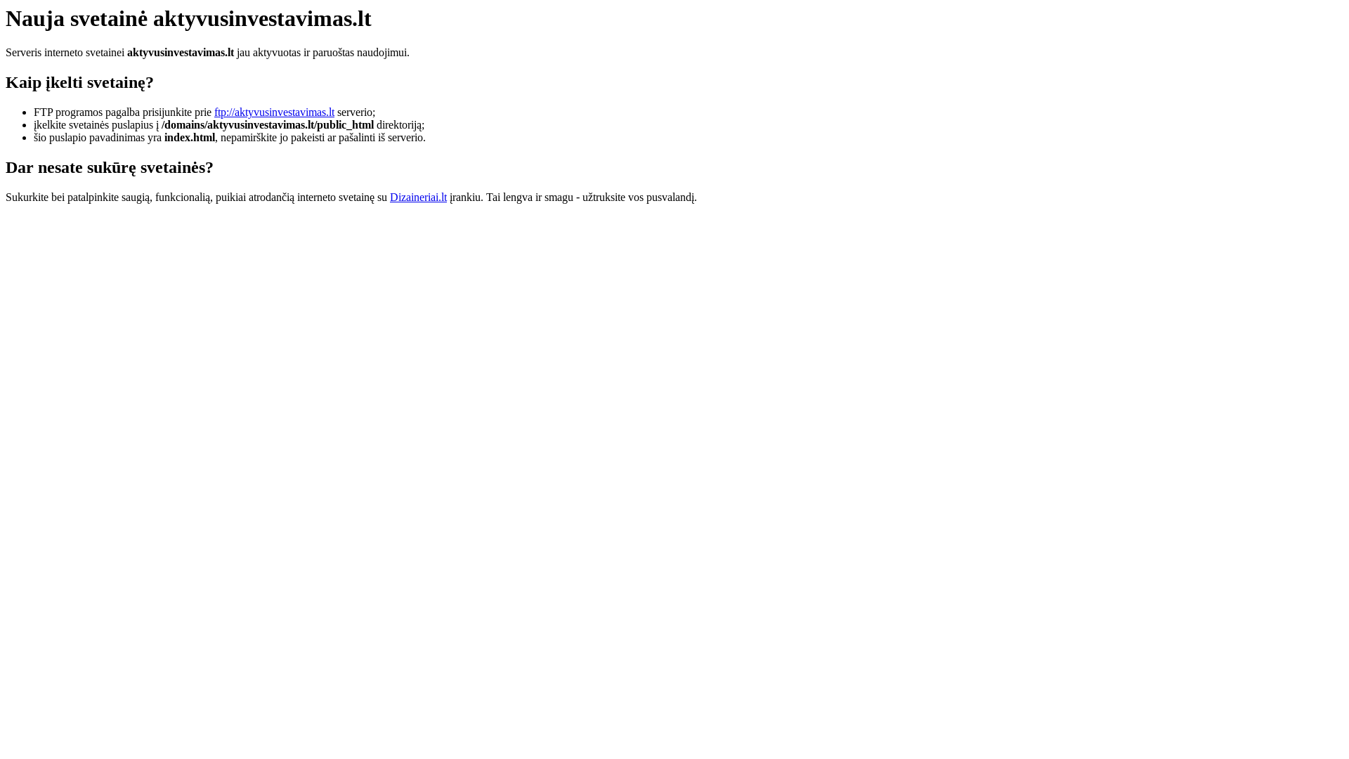 website screenshot of https://aktyvusinvestavimas.lt/