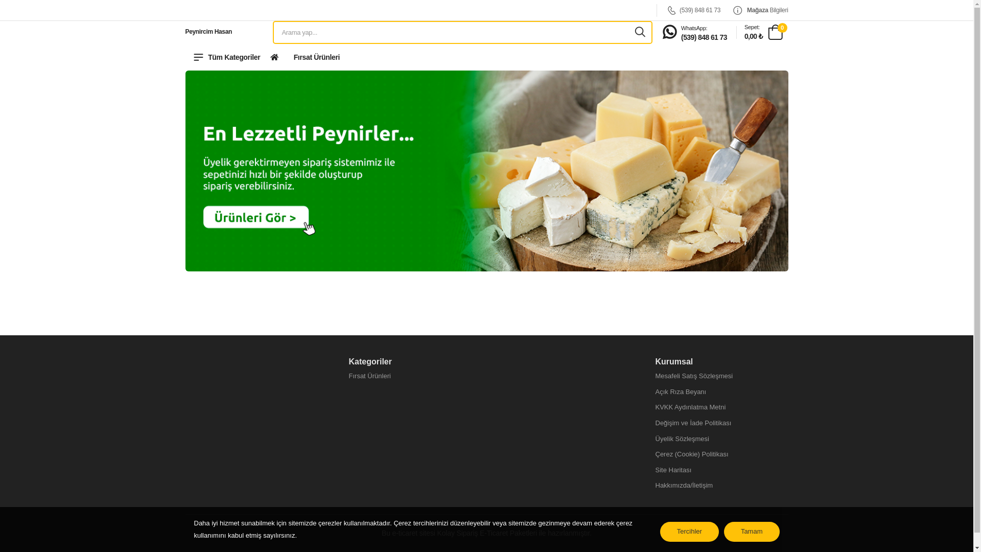 website screenshot of https://peynircimhasan.com.tr/
