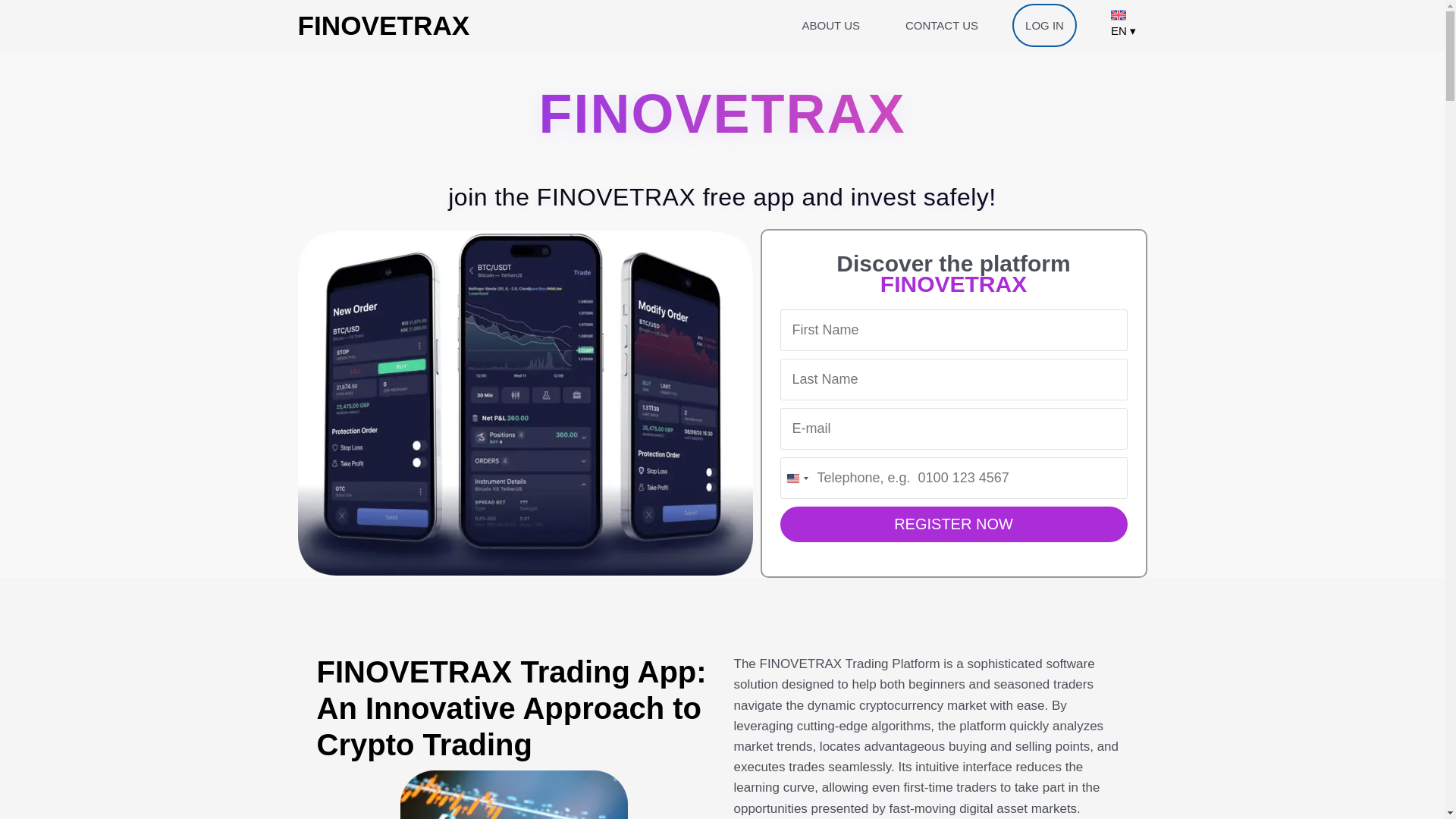 website screenshot of https://finovetrax-app.net/