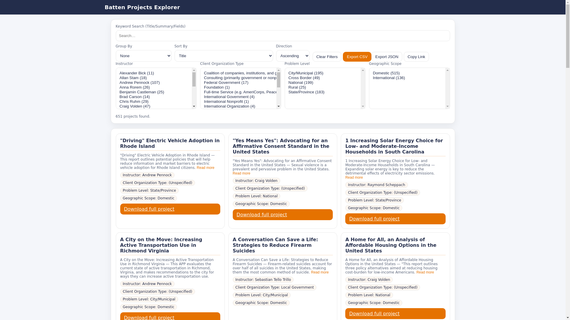 website screenshot of https://battenprojects.com/