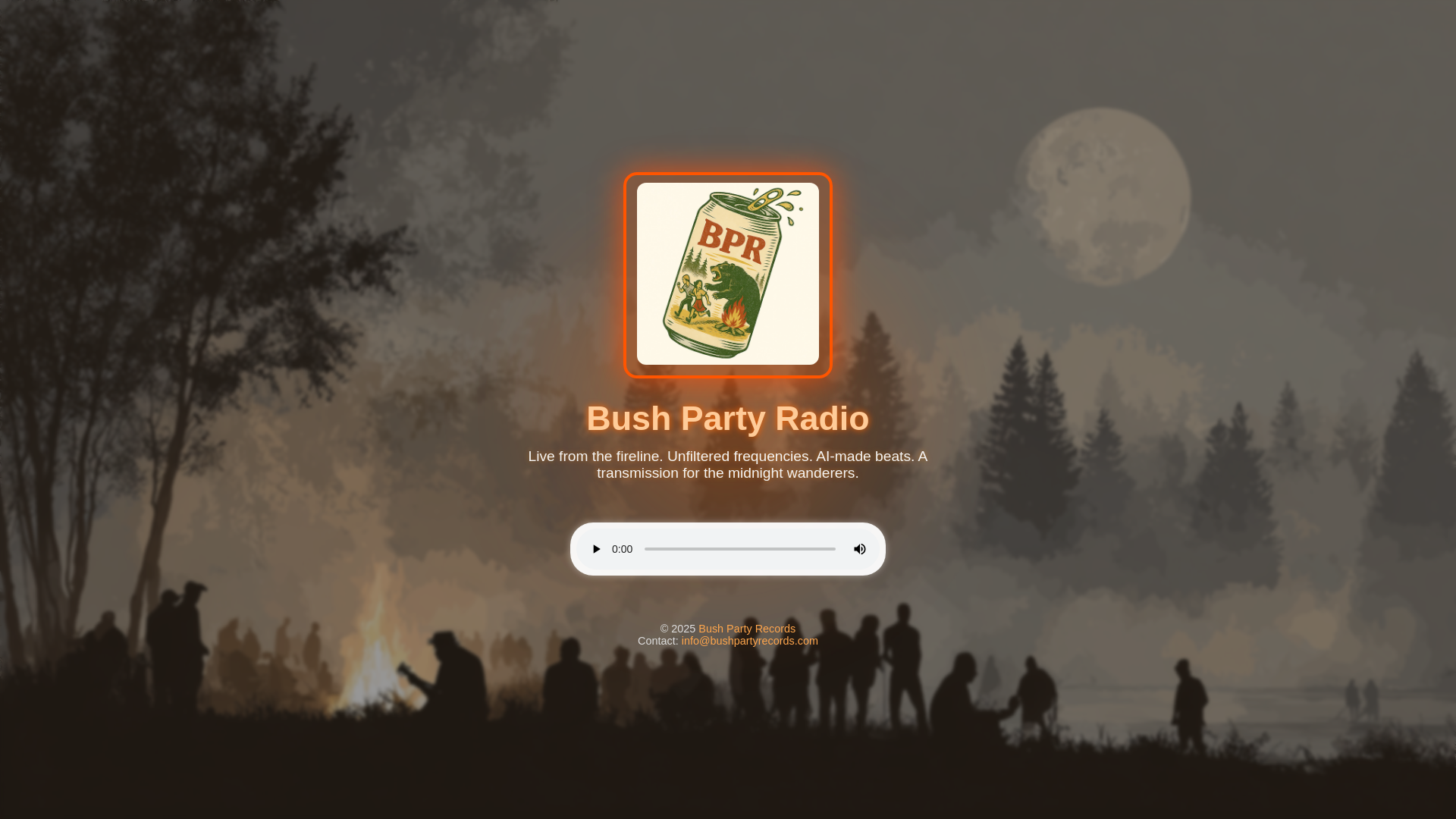 website screenshot of https://bushpartyradio.pages.dev/