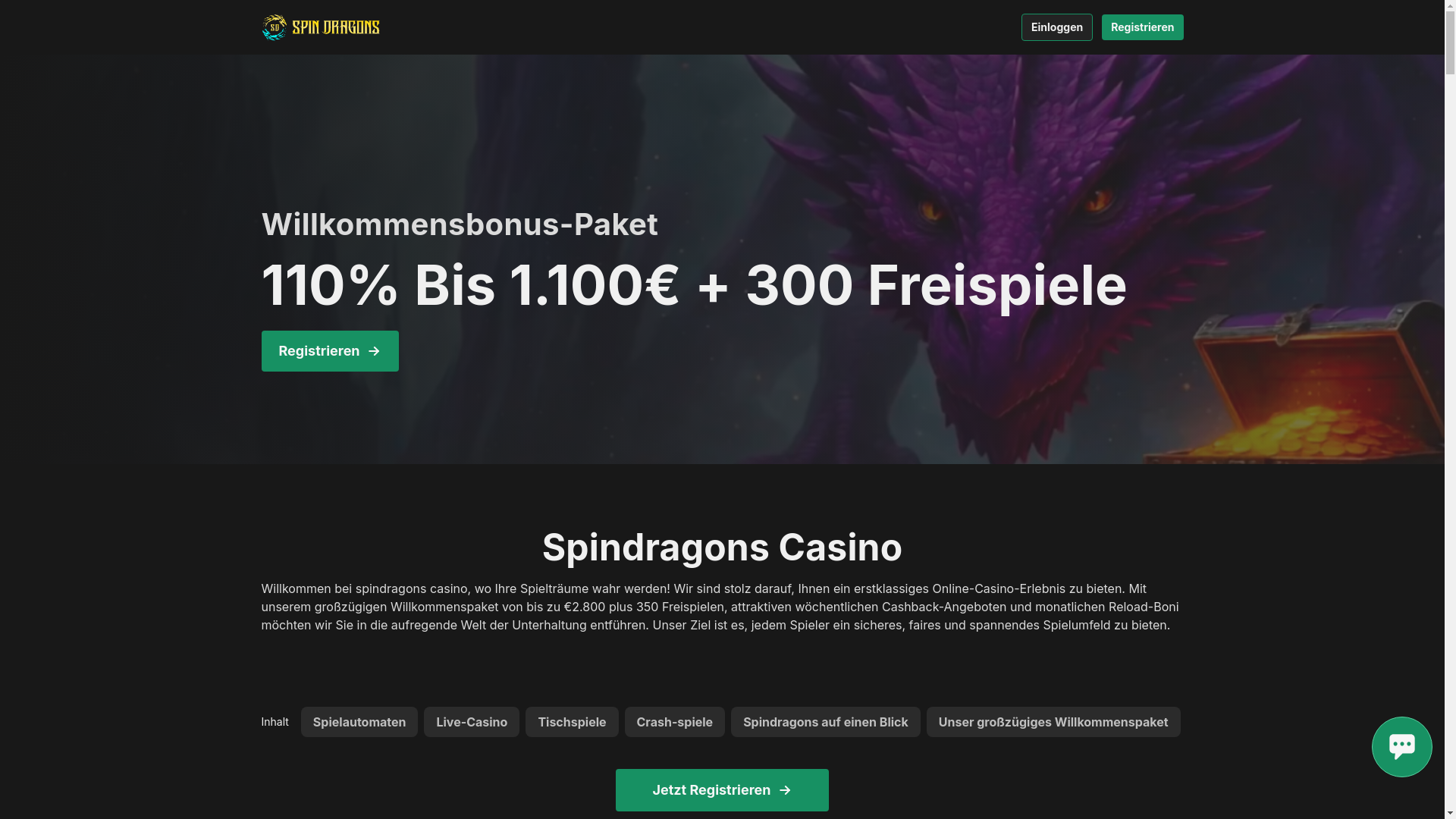 website screenshot of https://spindragons.de/