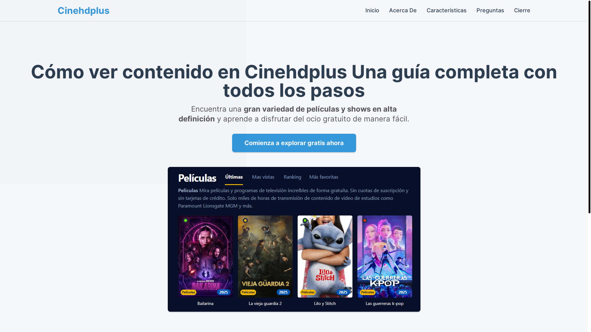 website screenshot of https://cinehdplus-17xz.pages.dev/