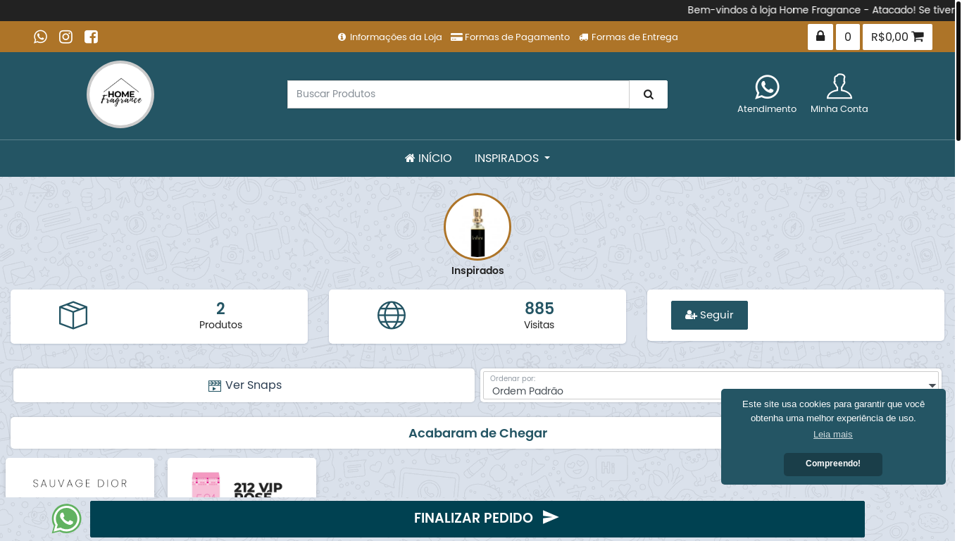 website screenshot of https://homefragranceshop.com.br/