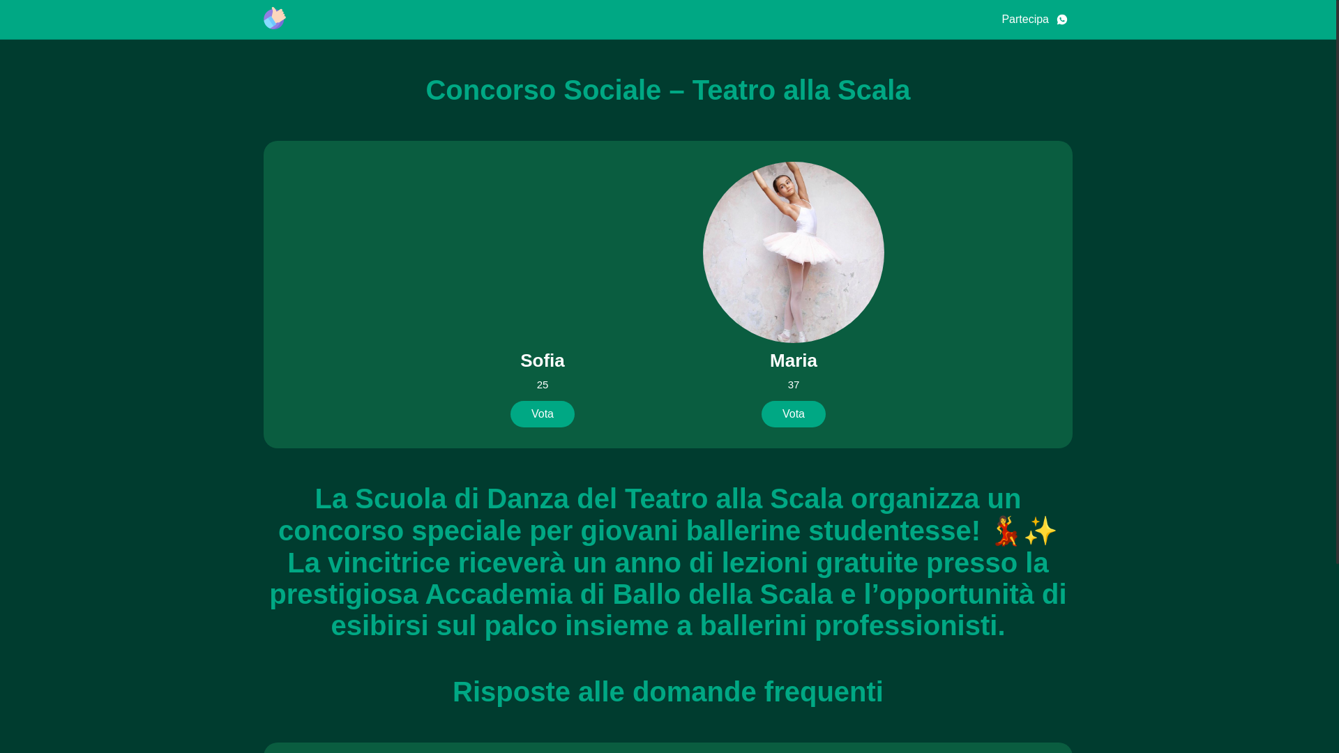 website screenshot of https://votacion.top/home/SofiaVsMaria