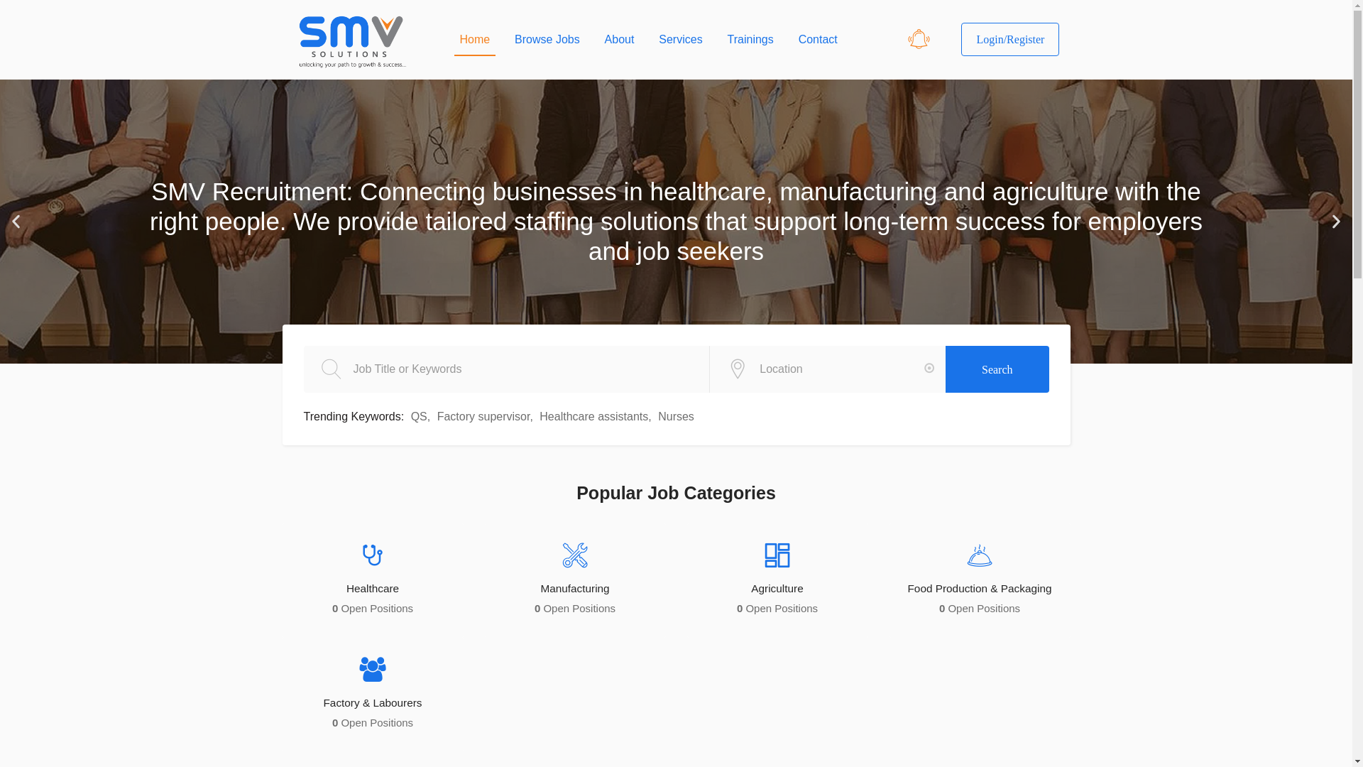 website screenshot of https://smv-solutions.co.uk/