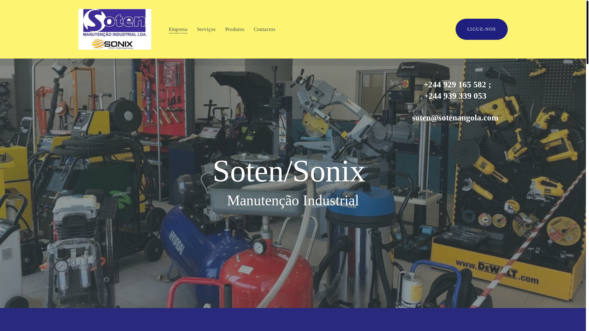 website screenshot of https://sonixangola.com/