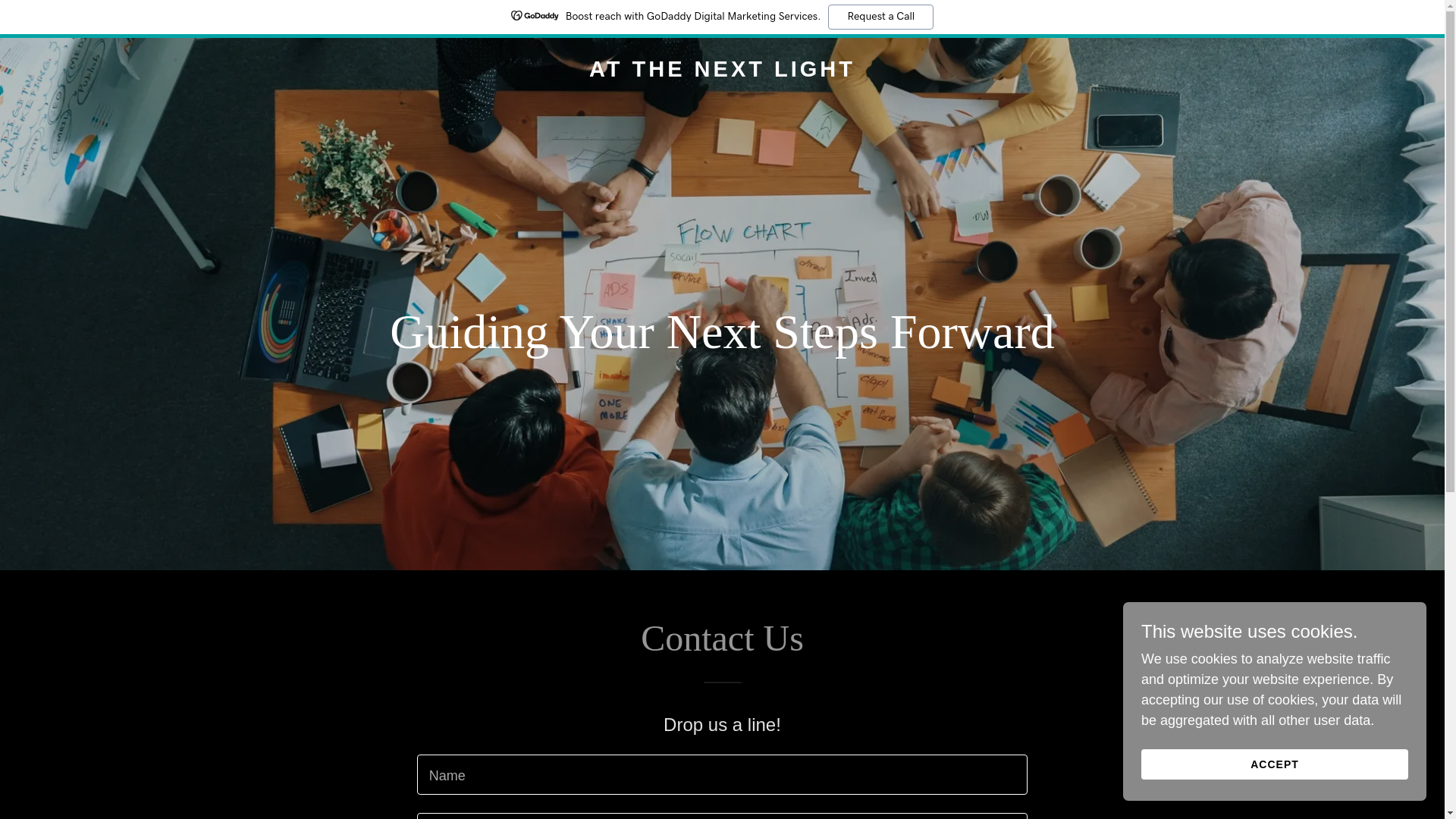 website screenshot of https://atthenextlight.com/