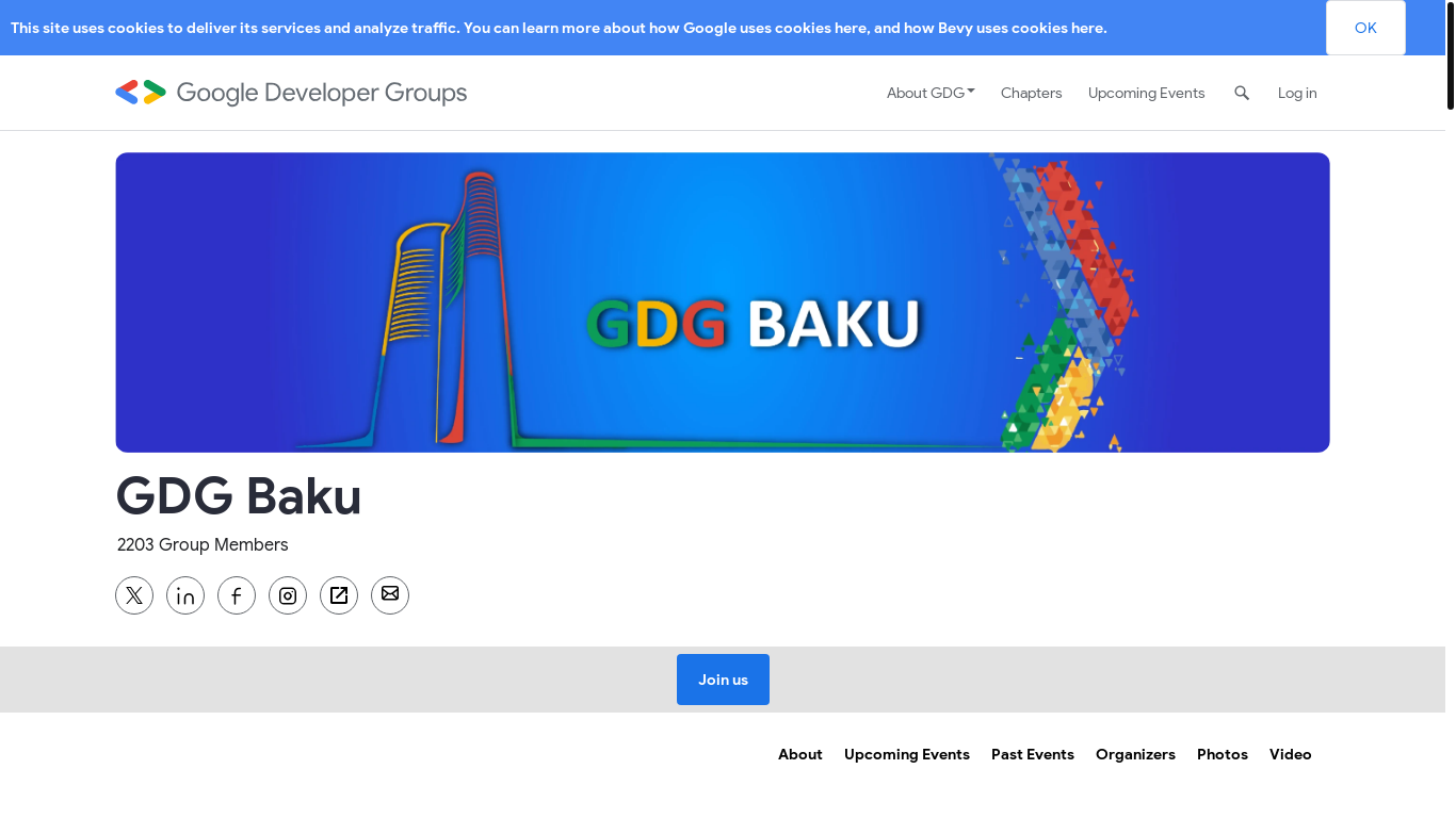 website screenshot of https://gdg.community.dev/gdg-baku