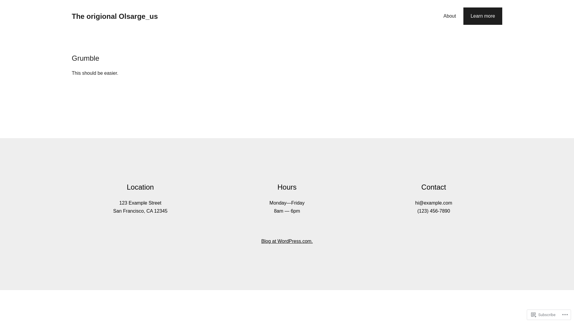 website screenshot of https://olsarge.blog/