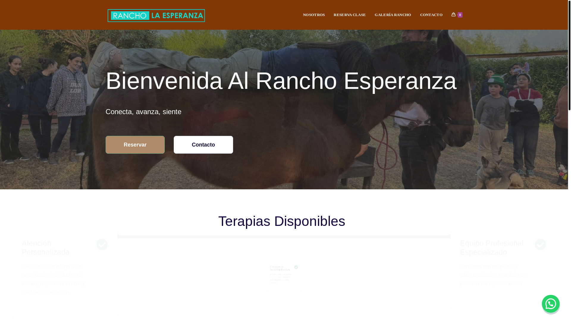 website screenshot of https://rancholaesperanza.cl/