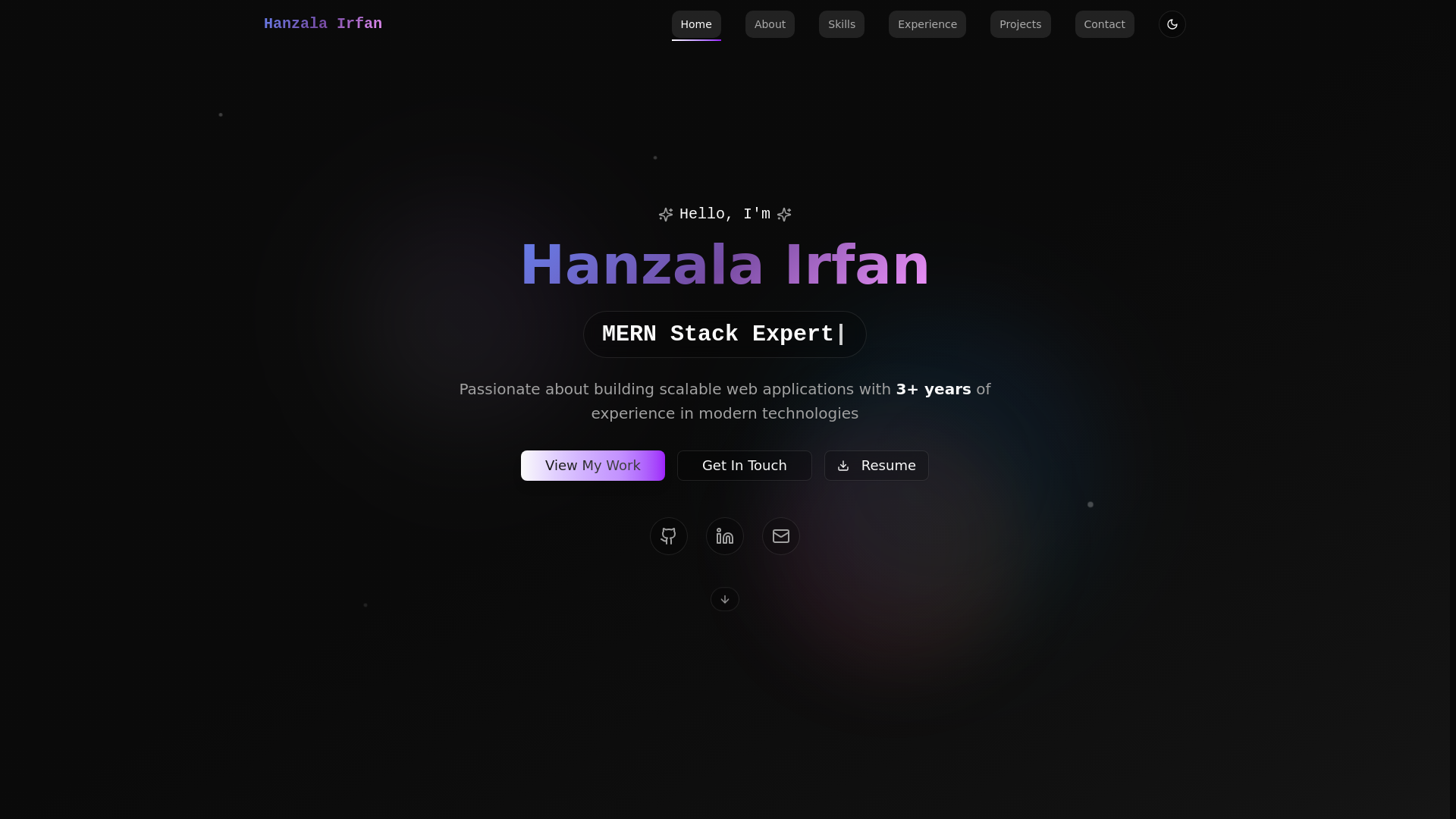 website screenshot of https://hanzalairfan.dev/