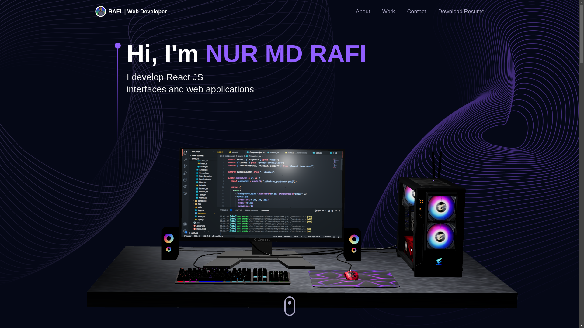 website screenshot of https://nurmohmmadrafi.pages.dev/