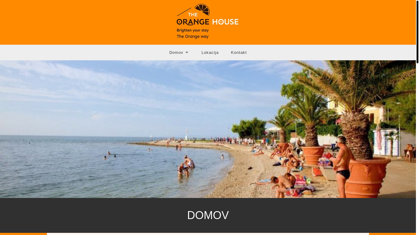 website screenshot of https://orangehouse.si/